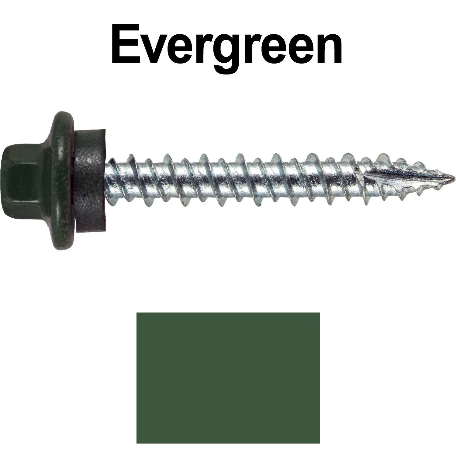 10 x 1-1/2" - STAINLESS HEX / ZINC Sheet Metal Roof Screw. Self starting metal to wood siding screws. EPDM washer. Colored head. - Image 76