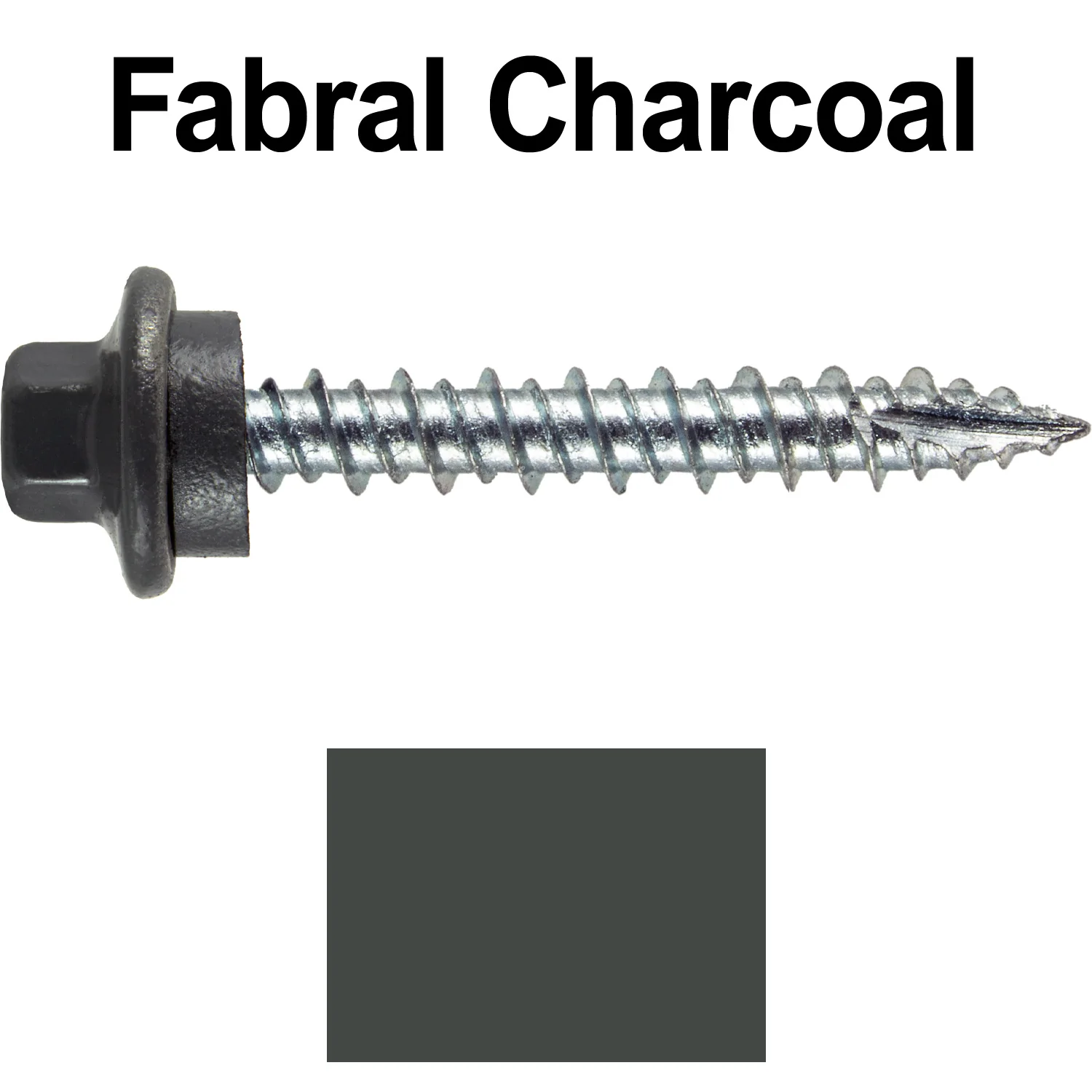 10 x 1-1/2" - STAINLESS HEX / ZINC Sheet Metal Roof Screw. Self starting metal to wood siding screws. EPDM washer. Colored head. - Image 77