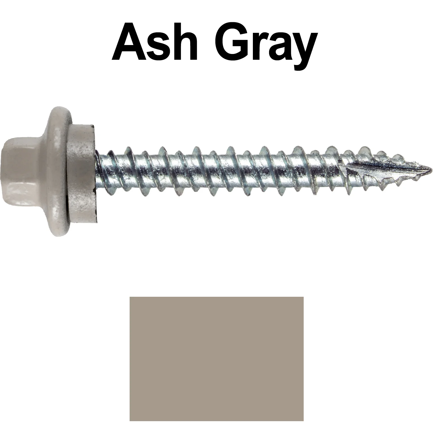 10 x 1-1/2" - STAINLESS HEX / ZINC Sheet Metal Roof Screw. Self starting metal to wood siding screws. EPDM washer. Colored head. - Image 8