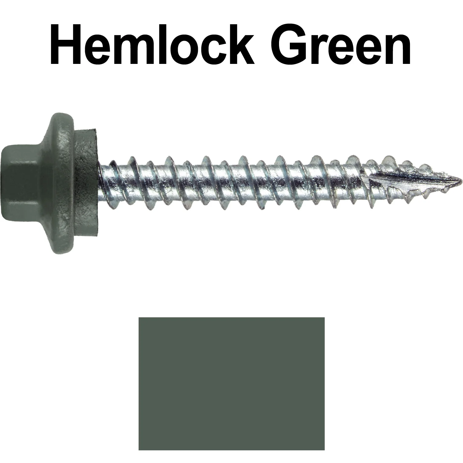 10 x 1-1/2" - STAINLESS HEX / ZINC Sheet Metal Roof Screw. Self starting metal to wood siding screws. EPDM washer. Colored head. - Image 84
