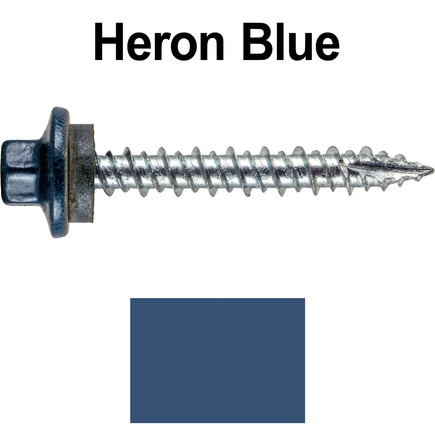 10 x 1-1/2" - STAINLESS HEX / ZINC Sheet Metal Roof Screw. Self starting metal to wood siding screws. EPDM washer. Colored head. - Image 86