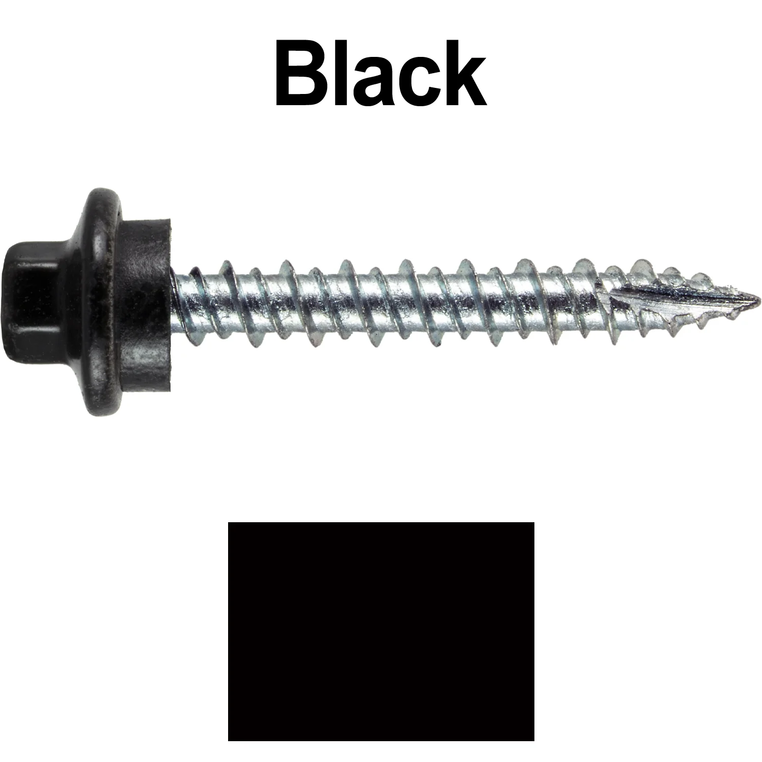 10 x 1-1/2" - STAINLESS HEX / ZINC Sheet Metal Roof Screw. Self starting metal to wood siding screws. EPDM washer. Colored head. - Image 9