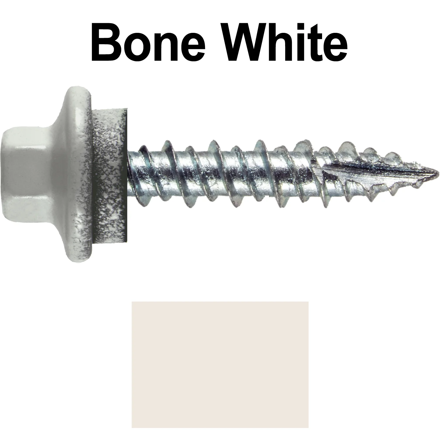 10 x 1" - STAINLESS HEX / ZINC Sheet Metal Roof Screw. Self starting metal to wood siding screws. EPDM washer. Colored head. - Image 10