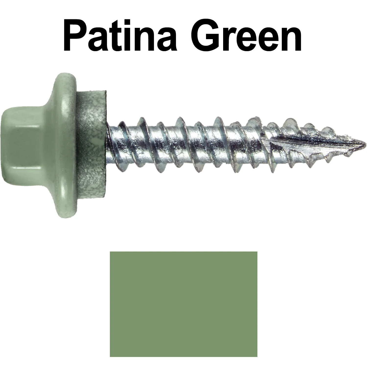 10 x 1" - STAINLESS HEX / ZINC Sheet Metal Roof Screw. Self starting metal to wood siding screws. EPDM washer. Colored head. - Image 105