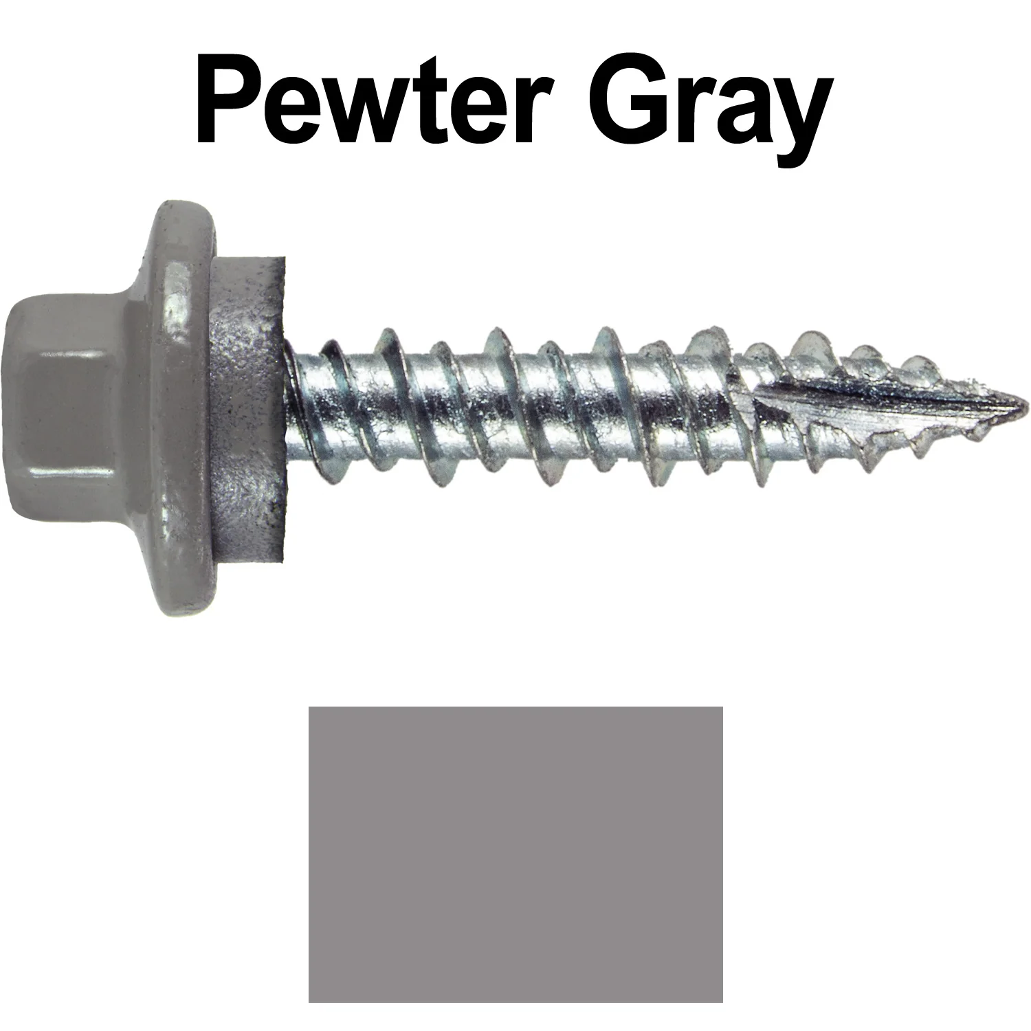 10 x 1" - STAINLESS HEX / ZINC Sheet Metal Roof Screw. Self starting metal to wood siding screws. EPDM washer. Colored head. - Image 108
