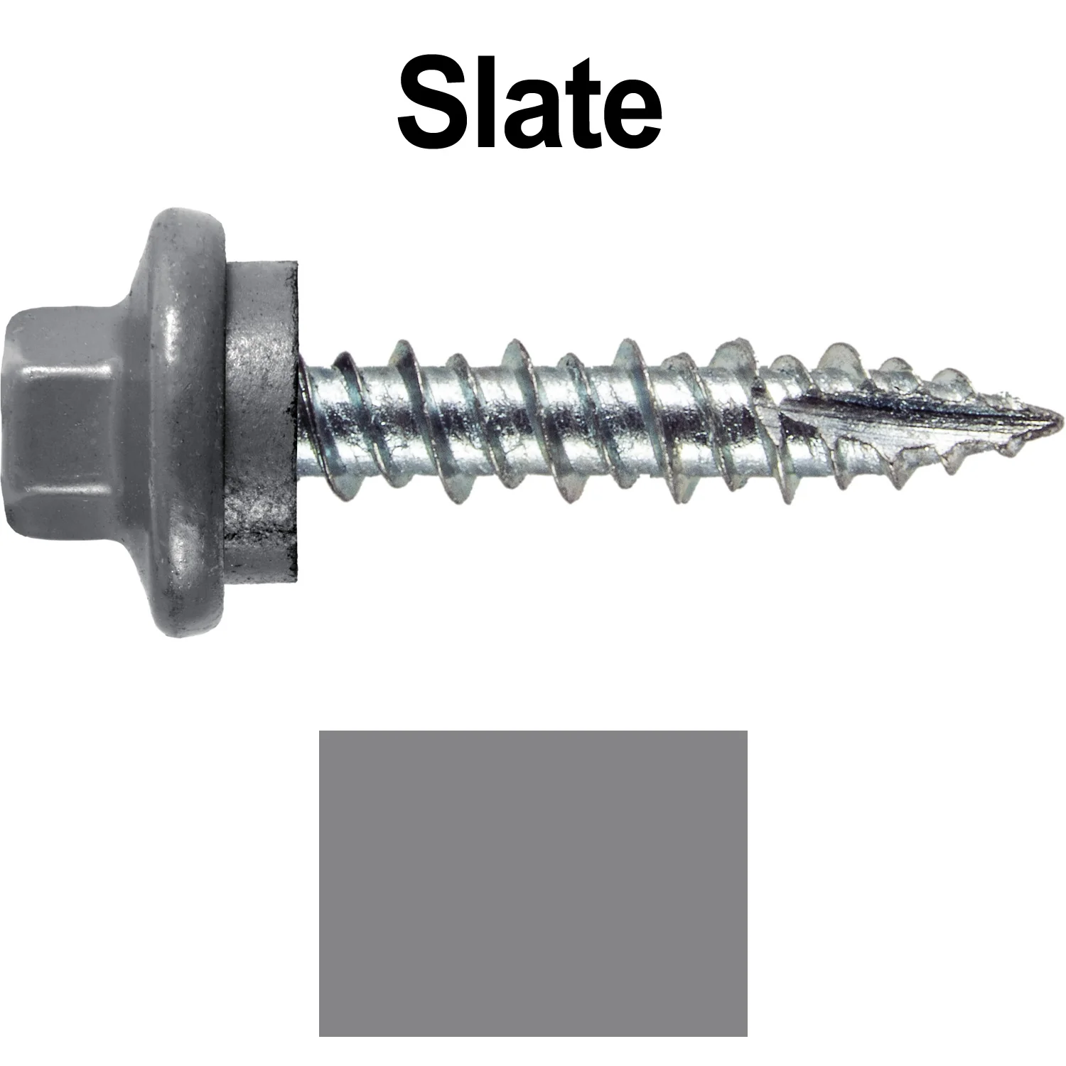 10 x 1" - STAINLESS HEX / ZINC Sheet Metal Roof Screw. Self starting metal to wood siding screws. EPDM washer. Colored head. - Image 111