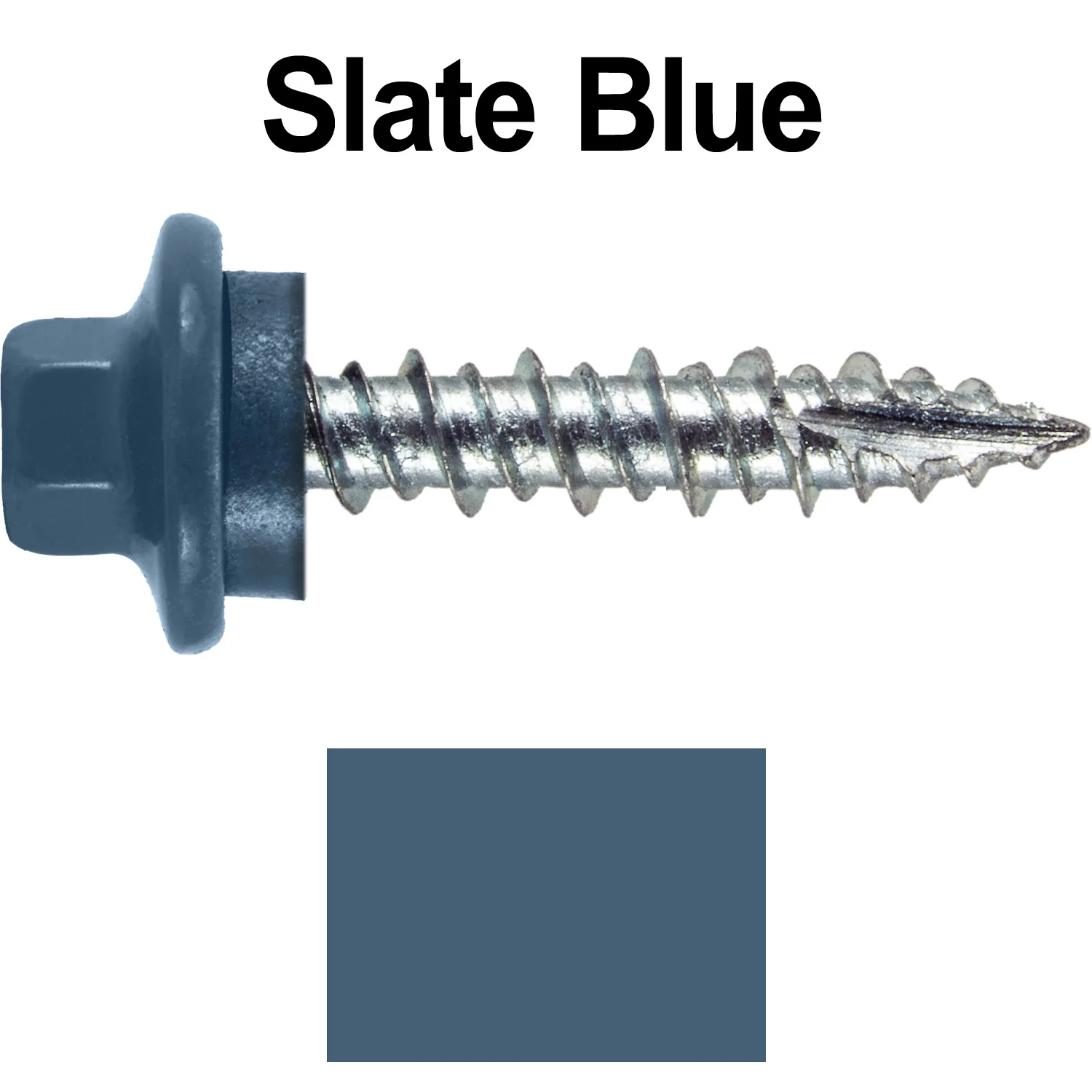 10 x 1" - STAINLESS HEX / ZINC Sheet Metal Roof Screw. Self starting metal to wood siding screws. EPDM washer. Colored head. - Image 114