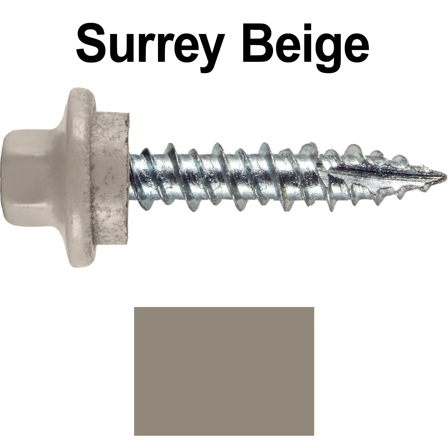 10 x 1" - STAINLESS HEX / ZINC Sheet Metal Roof Screw. Self starting metal to wood siding screws. EPDM washer. Colored head. - Image 115