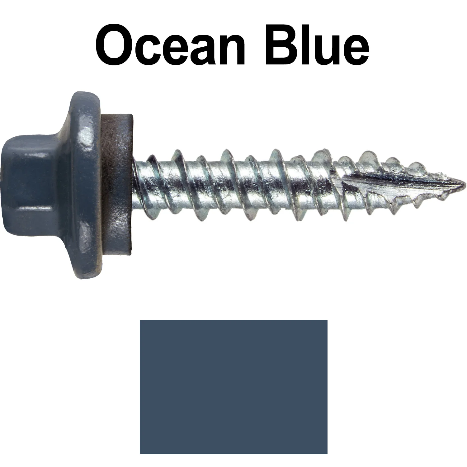 10 x 1" - STAINLESS HEX / ZINC Sheet Metal Roof Screw. Self starting metal to wood siding screws. EPDM washer. Colored head. - Image 120