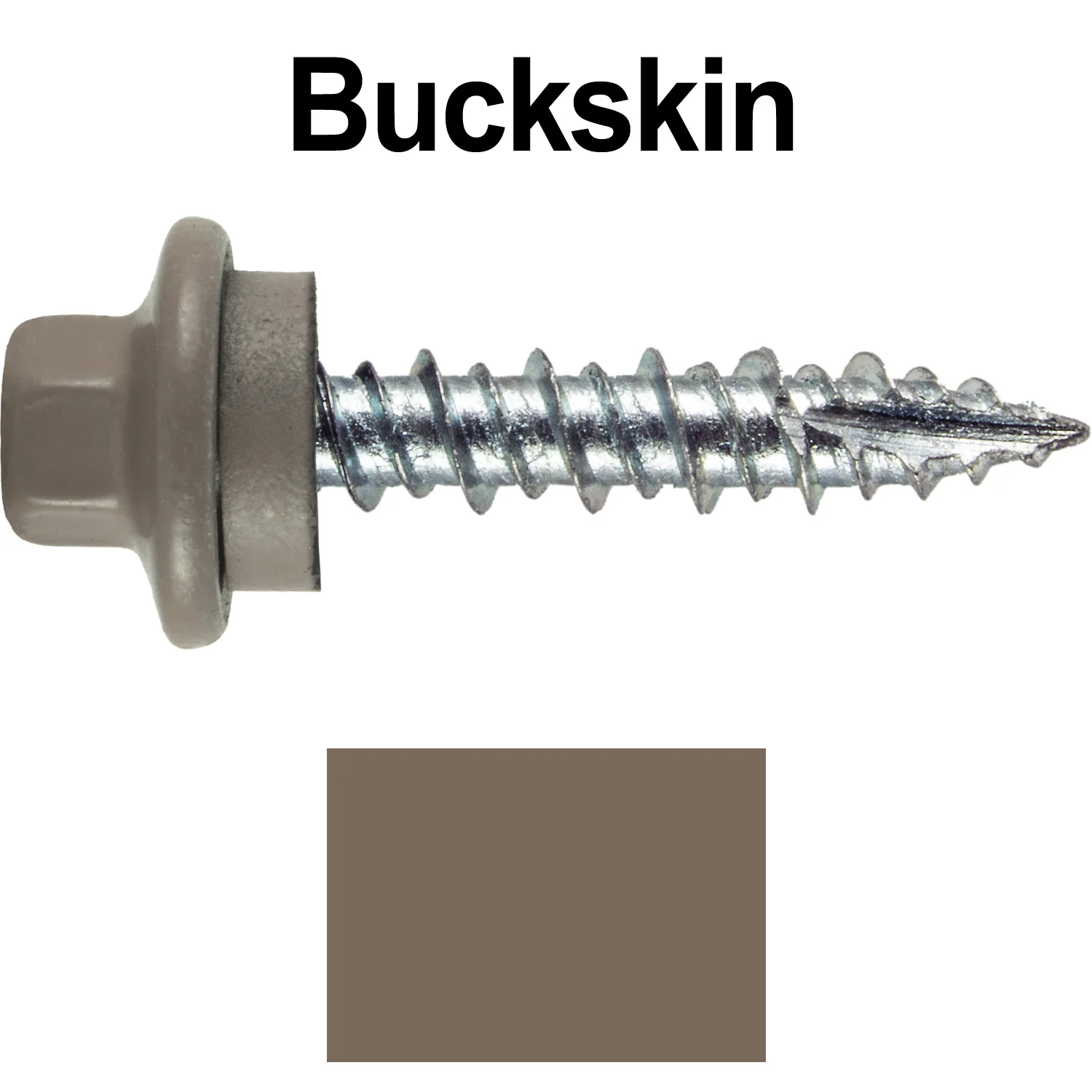 10 x 1" - STAINLESS HEX / ZINC Sheet Metal Roof Screw. Self starting metal to wood siding screws. EPDM washer. Colored head. - Image 13