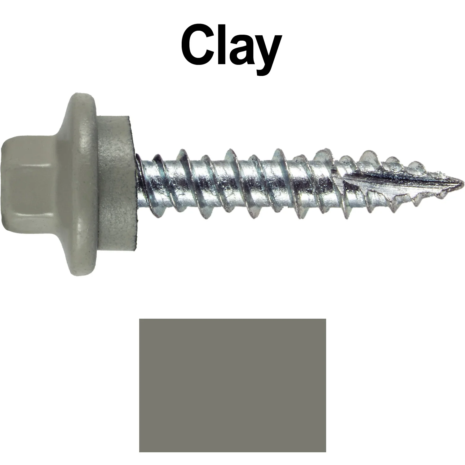 10 x 1" - STAINLESS HEX / ZINC Sheet Metal Roof Screw. Self starting metal to wood siding screws. EPDM washer. Colored head. - Image 16