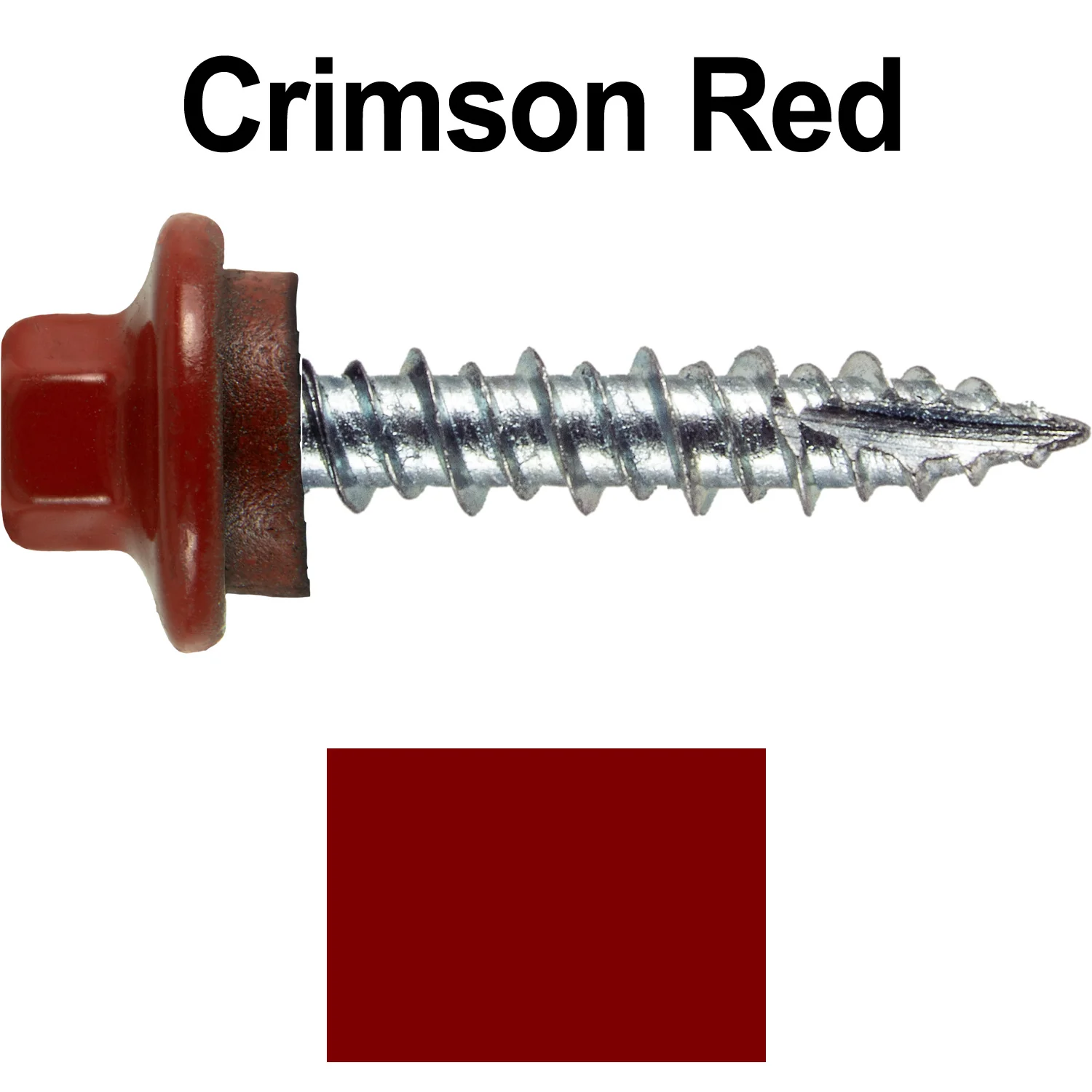 10 x 1" - STAINLESS HEX / ZINC Sheet Metal Roof Screw. Self starting metal to wood siding screws. EPDM washer. Colored head. - Image 19