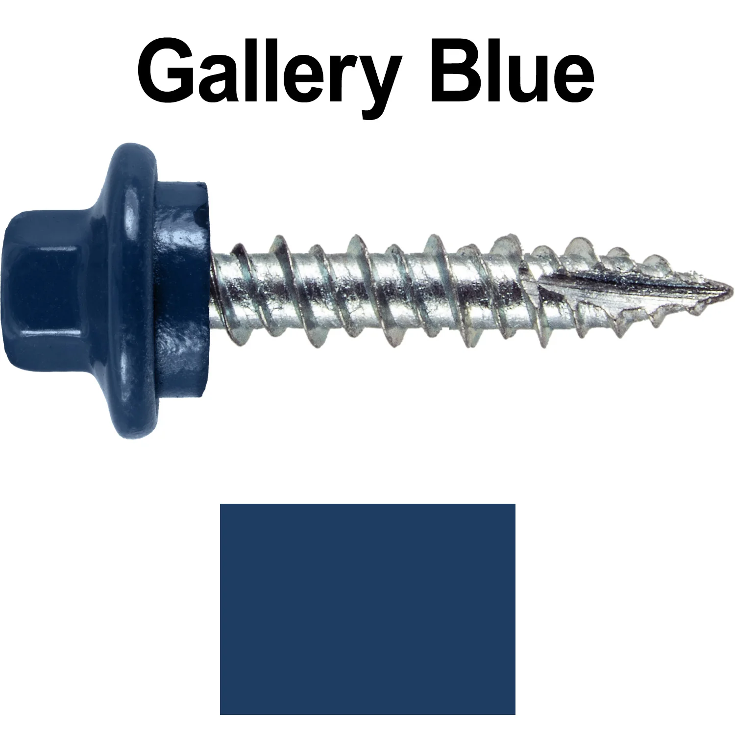 10 x 1" - STAINLESS HEX / ZINC Sheet Metal Roof Screw. Self starting metal to wood siding screws. EPDM washer. Colored head. - Image 25