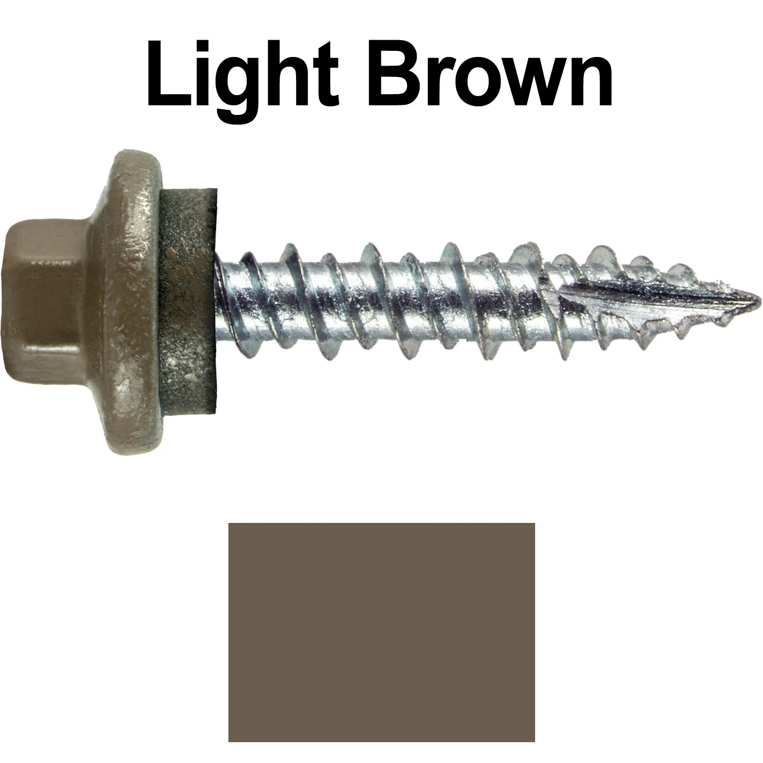10 x 1" - STAINLESS HEX / ZINC Sheet Metal Roof Screw. Self starting metal to wood siding screws. EPDM washer. Colored head. - Image 31