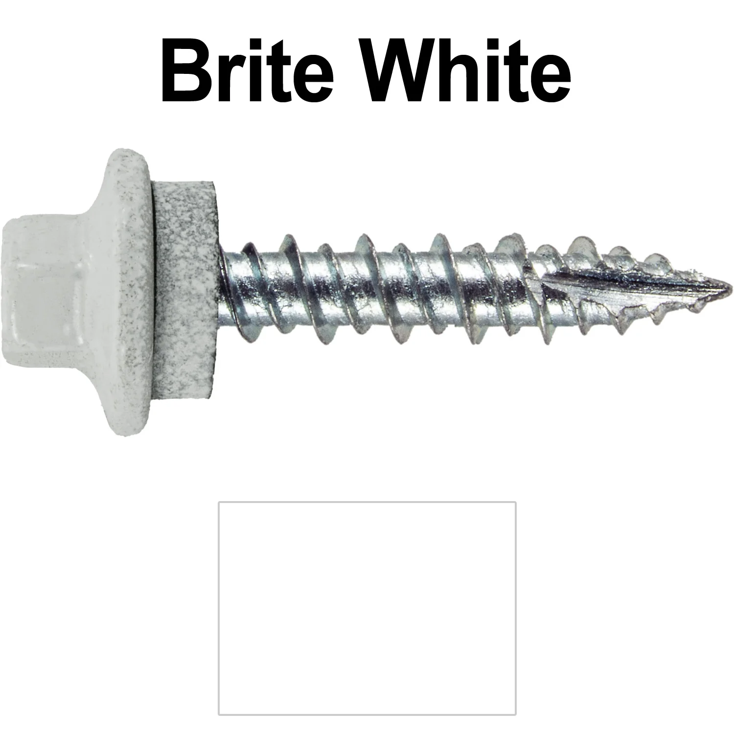 10 x 1" - STAINLESS HEX / ZINC Sheet Metal Roof Screw. Self starting metal to wood siding screws. EPDM washer. Colored head. - Image 56