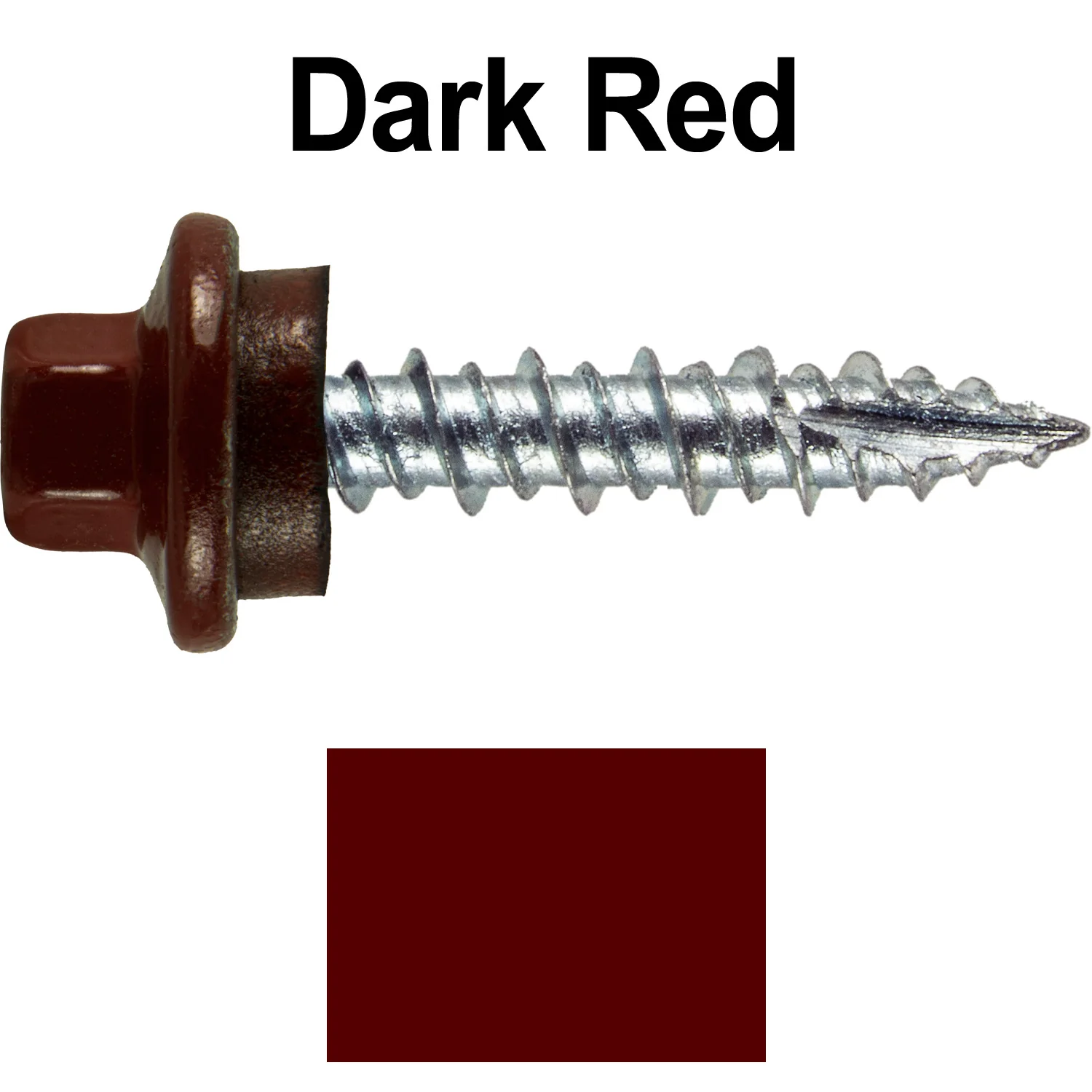 10 x 1" - STAINLESS HEX / ZINC Sheet Metal Roof Screw. Self starting metal to wood siding screws. EPDM washer. Colored head. - Image 78