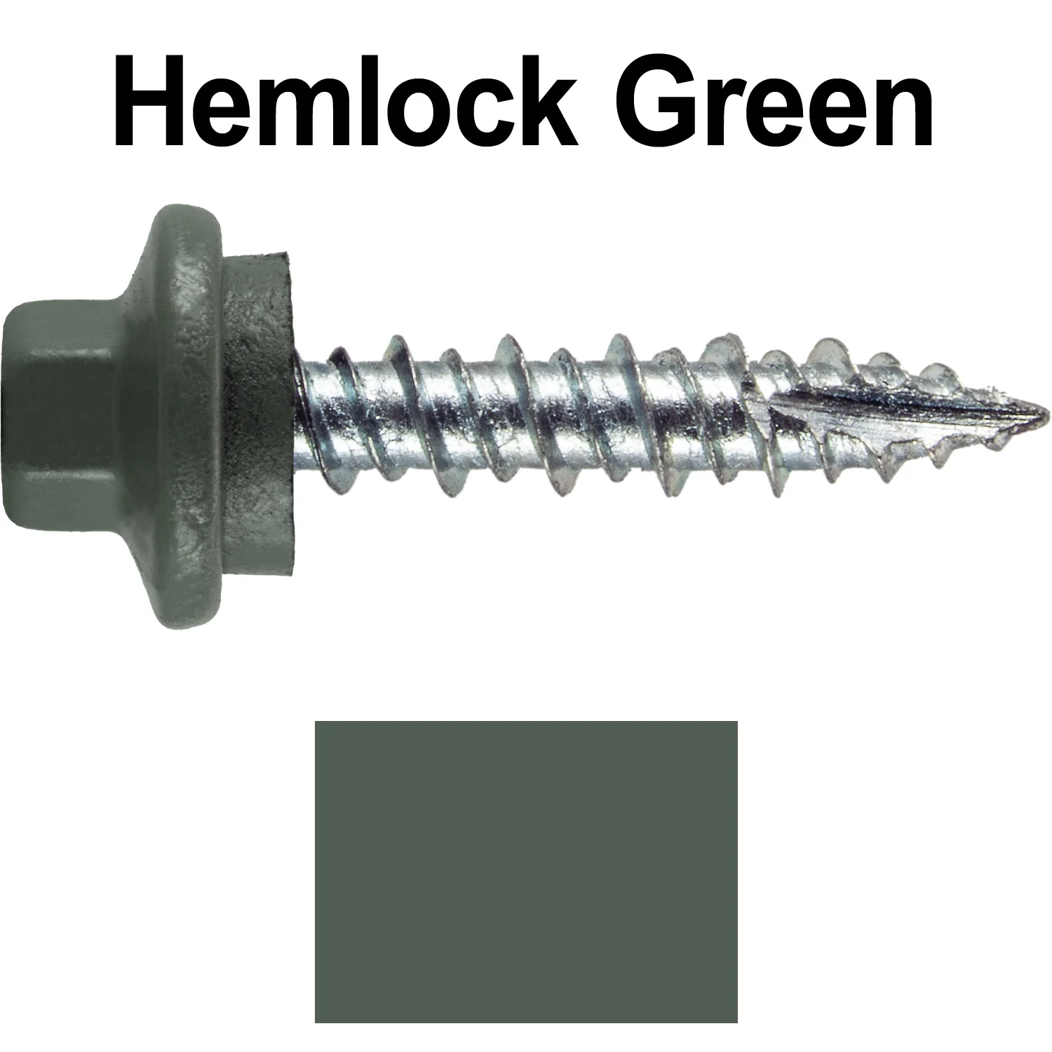 10 x 1" - STAINLESS HEX / ZINC Sheet Metal Roof Screw. Self starting metal to wood siding screws. EPDM washer. Colored head. - Image 88