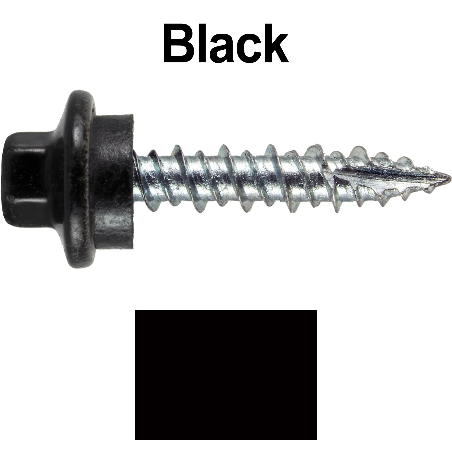 10 x 1" - STAINLESS HEX / ZINC Sheet Metal Roof Screw. Self starting metal to wood siding screws. EPDM washer. Colored head. - Image 9