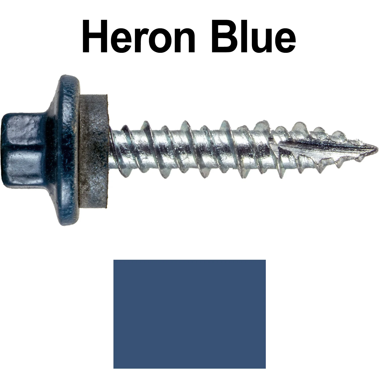 10 x 1" - STAINLESS HEX / ZINC Sheet Metal Roof Screw. Self starting metal to wood siding screws. EPDM washer. Colored head. - Image 90