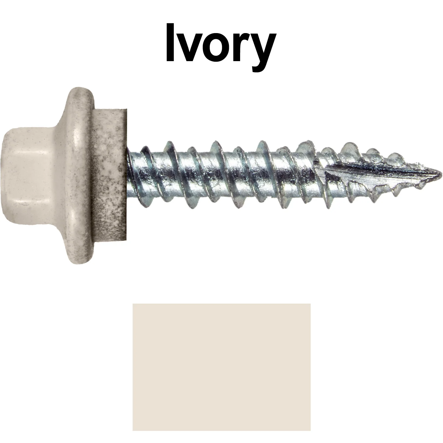10 x 1" - STAINLESS HEX / ZINC Sheet Metal Roof Screw. Self starting metal to wood siding screws. EPDM washer. Colored head. - Image 91