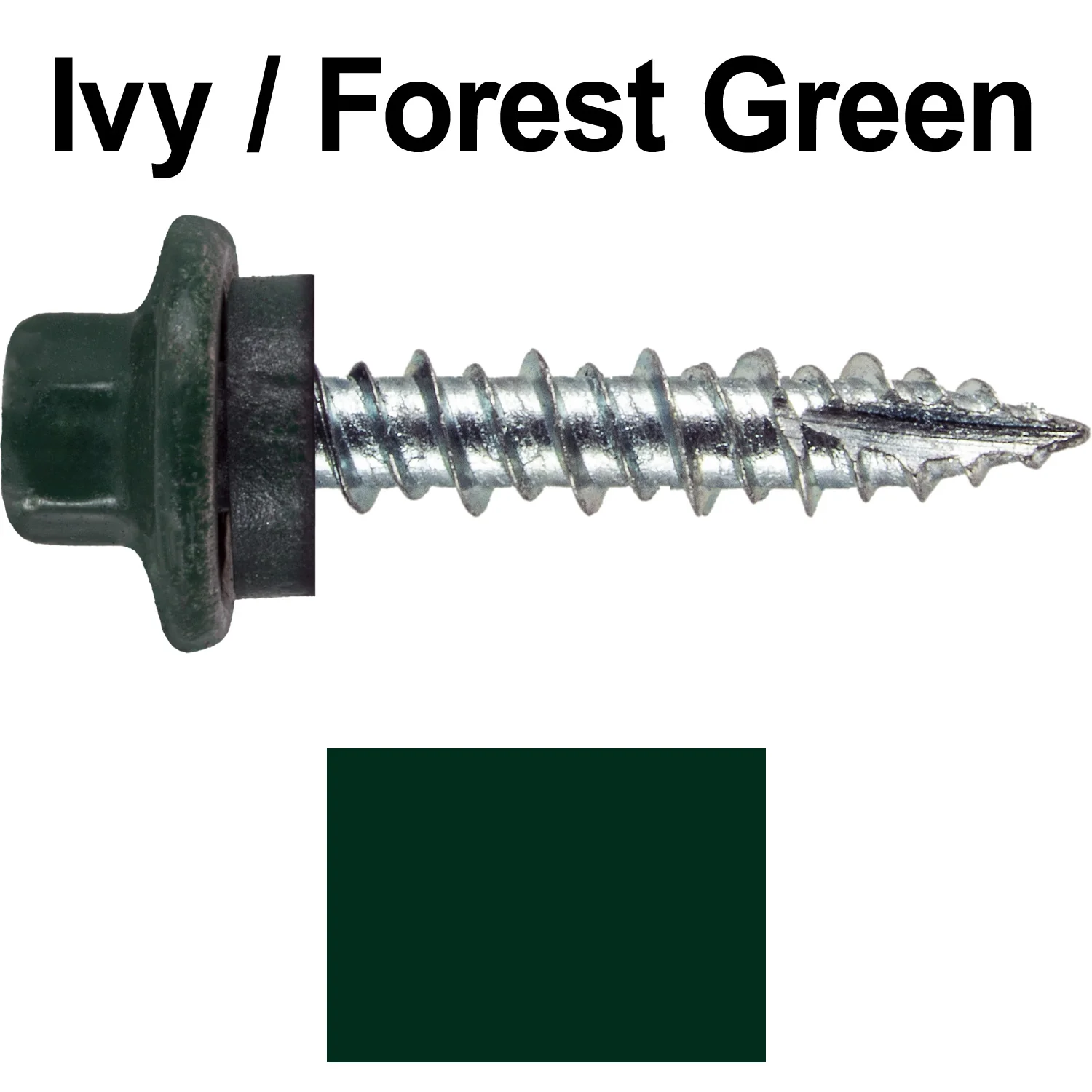10 x 1" - STAINLESS HEX / ZINC Sheet Metal Roof Screw. Self starting metal to wood siding screws. EPDM washer. Colored head. - Image 94
