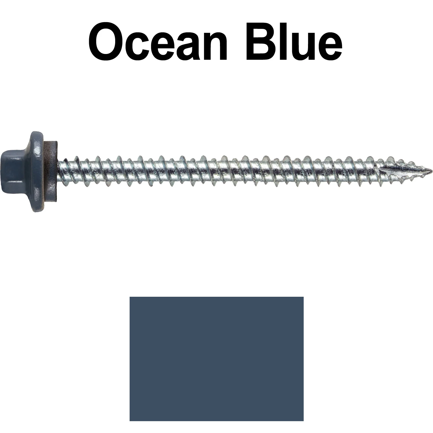 10 x 2-1/2” - STAINLESS HEX / ZINC Sheet Metal Roof Screw. Self starting metal to wood siding screws. EPDM washer. Colored head. - Image 107