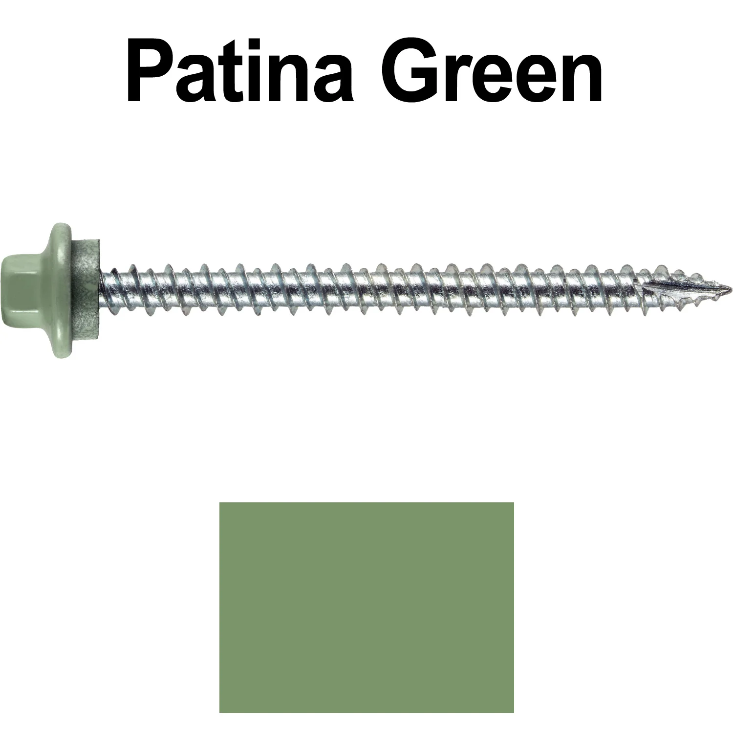 10 x 2-1/2” - STAINLESS HEX / ZINC Sheet Metal Roof Screw. Self starting metal to wood siding screws. EPDM washer. Colored head. - Image 111