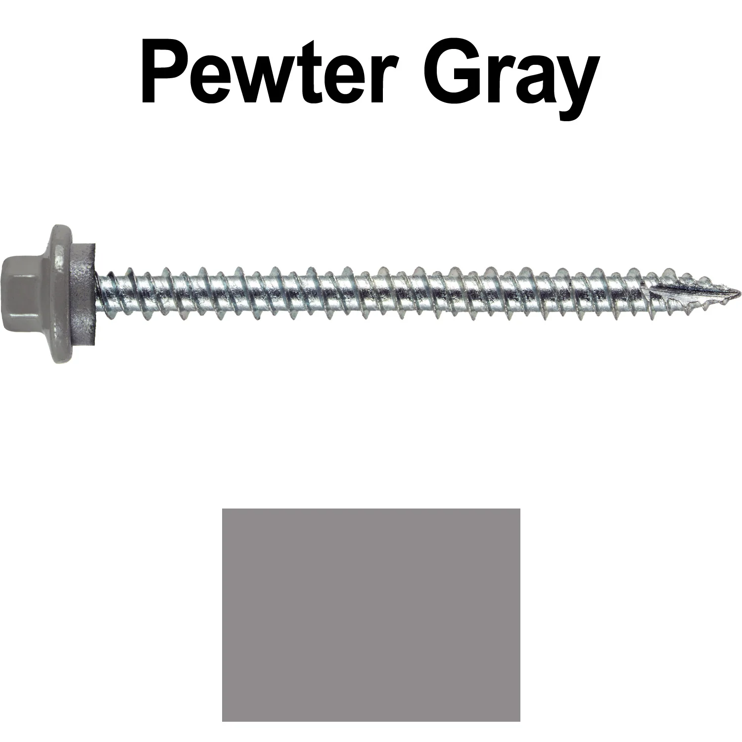 10 x 2-1/2” - STAINLESS HEX / ZINC Sheet Metal Roof Screw. Self starting metal to wood siding screws. EPDM washer. Colored head. - Image 114
