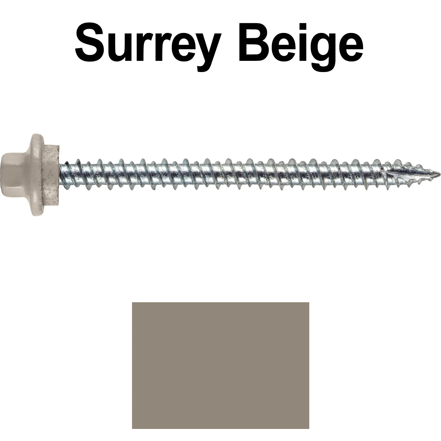 10 x 2-1/2” - STAINLESS HEX / ZINC Sheet Metal Roof Screw. Self starting metal to wood siding screws. EPDM washer. Colored head. - Image 7