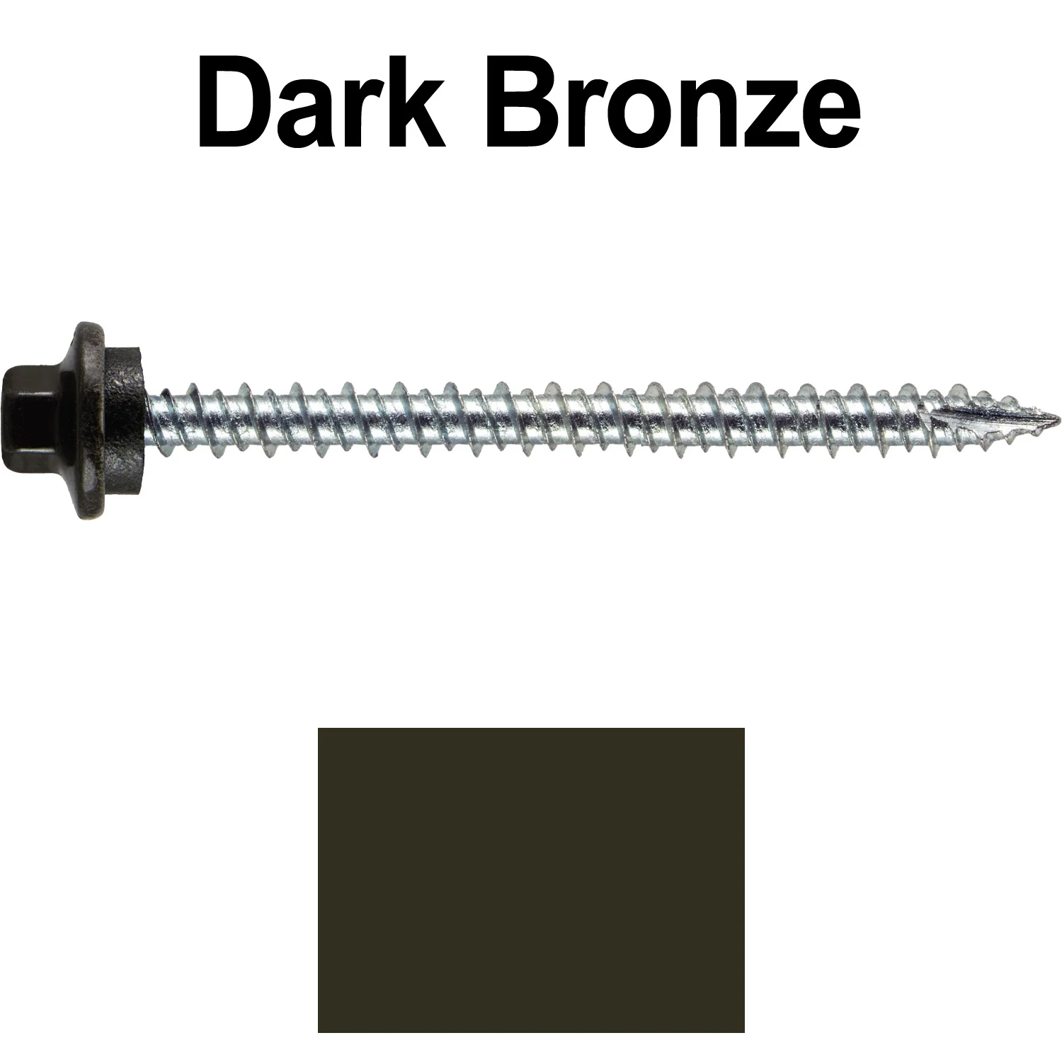 10 x 2-1/2” - STAINLESS HEX / ZINC Sheet Metal Roof Screw. Self starting metal to wood siding screws. EPDM washer. Colored head. - Image 77