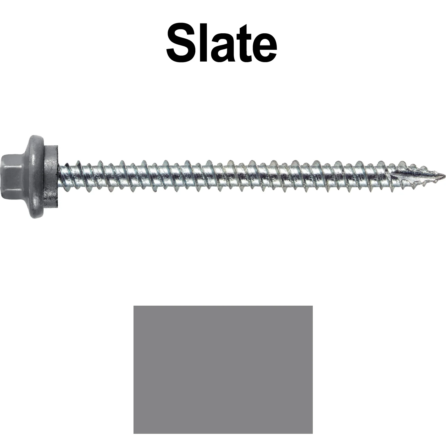 10 x 2-1/2” - STAINLESS HEX / ZINC Sheet Metal Roof Screw. Self starting metal to wood siding screws. EPDM washer. Colored head. - Image 9