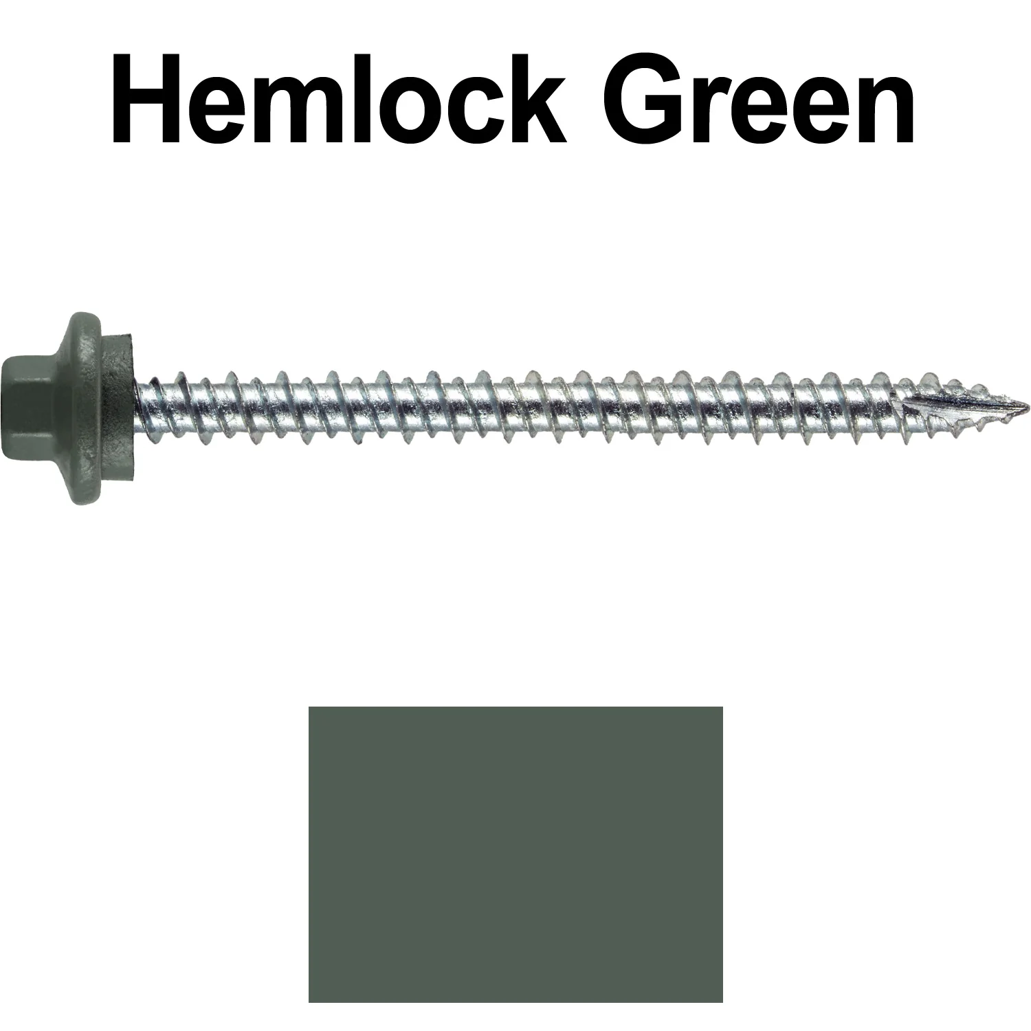 10 x 2-1/2” - STAINLESS HEX / ZINC Sheet Metal Roof Screw. Self starting metal to wood siding screws. EPDM washer. Colored head. - Image 91