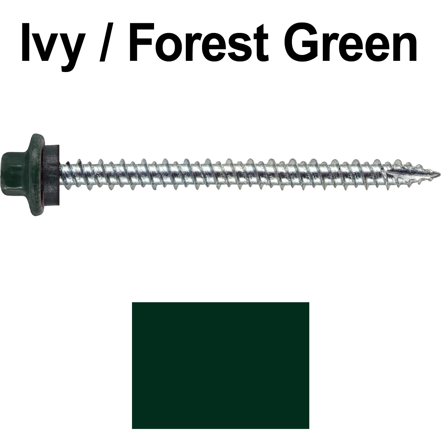 10 x 2-1/2” - STAINLESS HEX / ZINC Sheet Metal Roof Screw. Self starting metal to wood siding screws. EPDM washer. Colored head. - Image 98