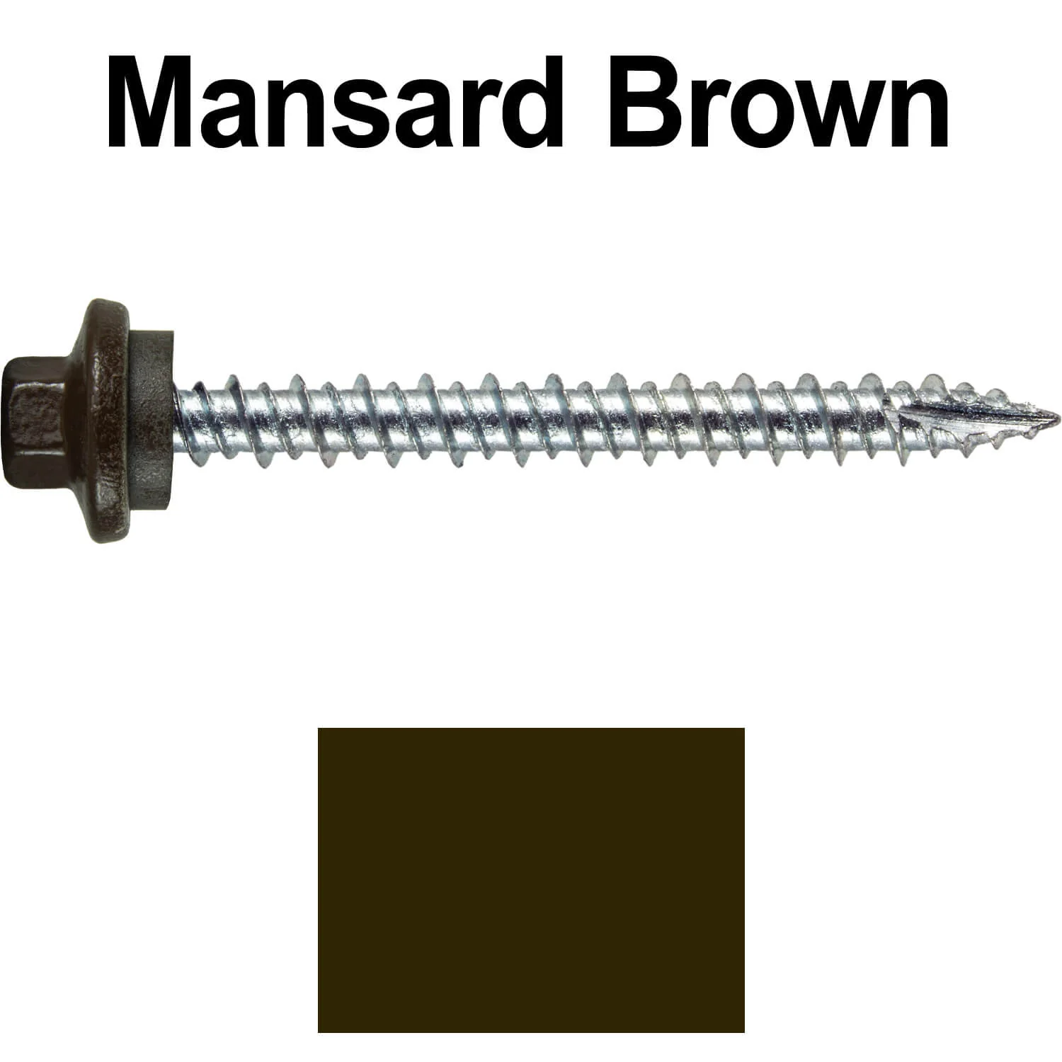 10 x 2” - STAINLESS HEX / ZINC Sheet Metal Roof Screw. Self starting metal to wood siding screws. EPDM washer. Colored head. - Image 106