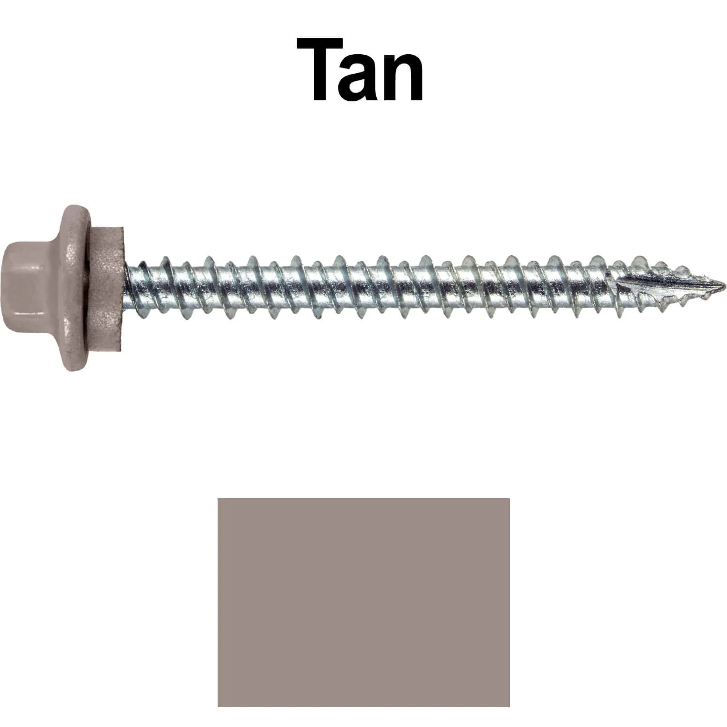 10 x 2” - STAINLESS HEX / ZINC Sheet Metal Roof Screw. Self starting metal to wood siding screws. EPDM washer. Colored head. - Image 121