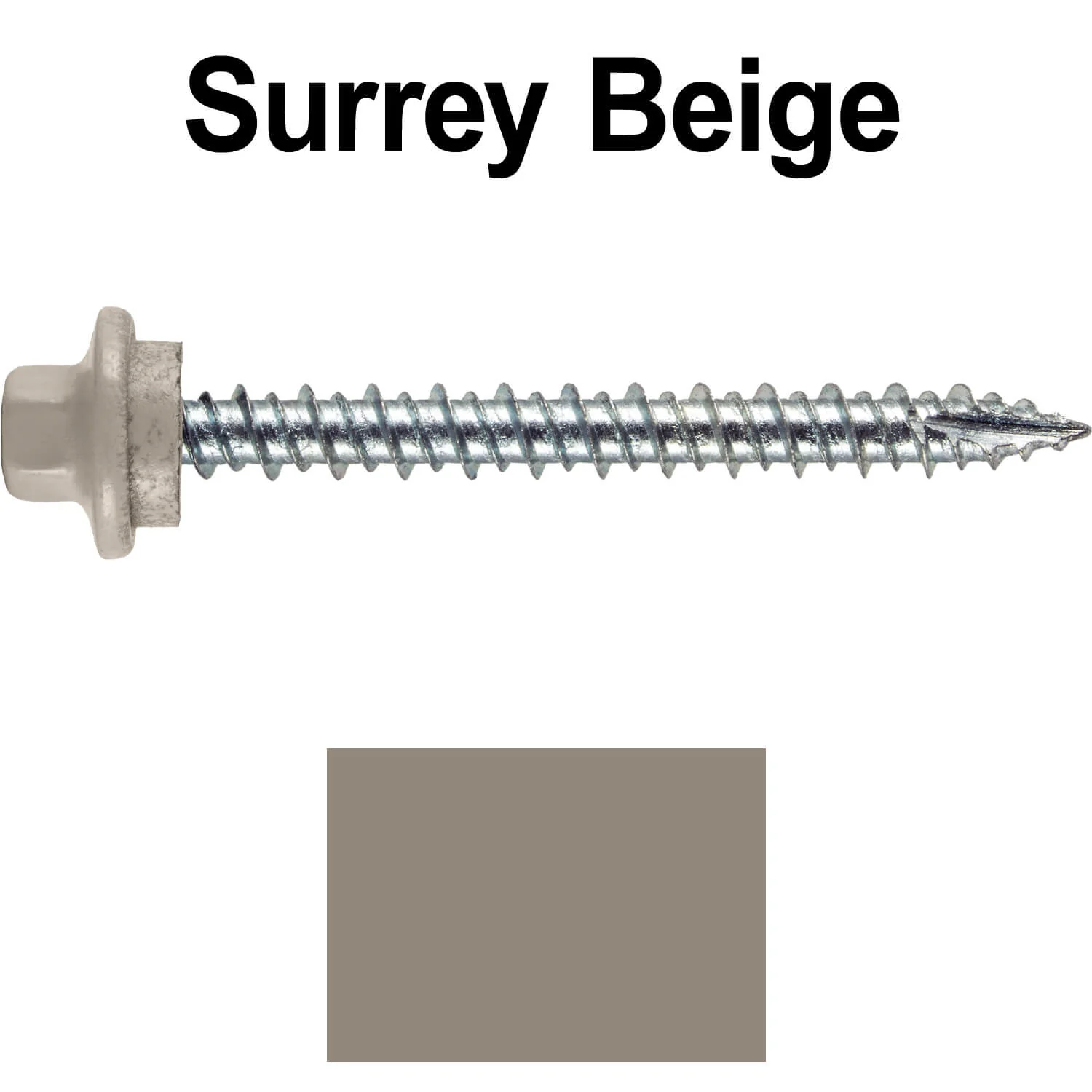 10 x 2” - STAINLESS HEX / ZINC Sheet Metal Roof Screw. Self starting metal to wood siding screws. EPDM washer. Colored head. - Image 124