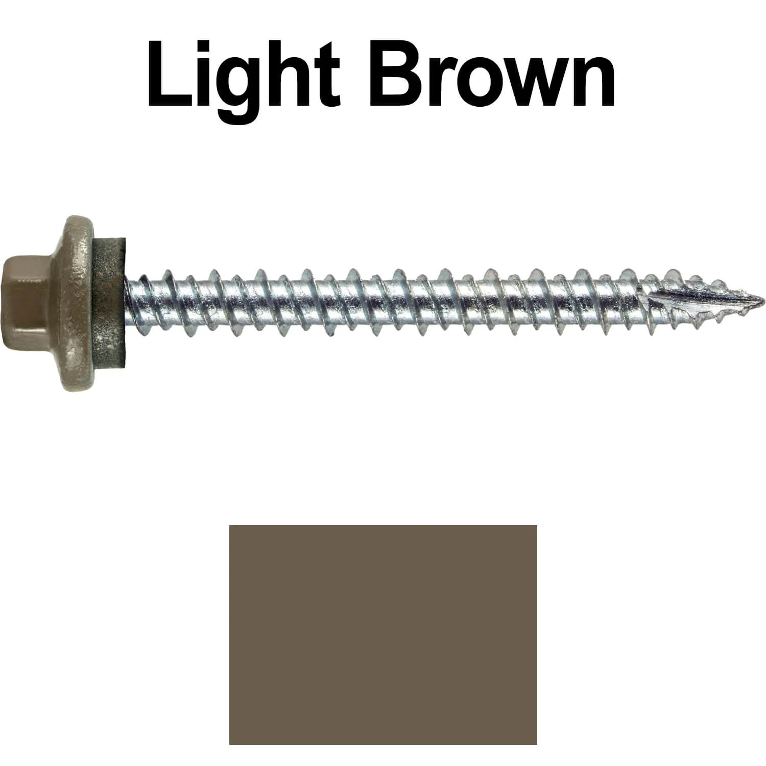10 x 2” - STAINLESS HEX / ZINC Sheet Metal Roof Screw. Self starting metal to wood siding screws. EPDM washer. Colored head. - Image 18
