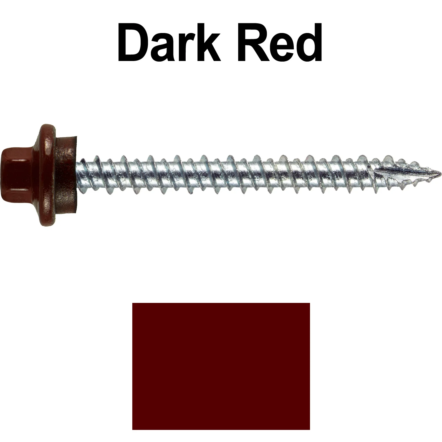 10 x 2” - STAINLESS HEX / ZINC Sheet Metal Roof Screw. Self starting metal to wood siding screws. EPDM washer. Colored head. - Image 27
