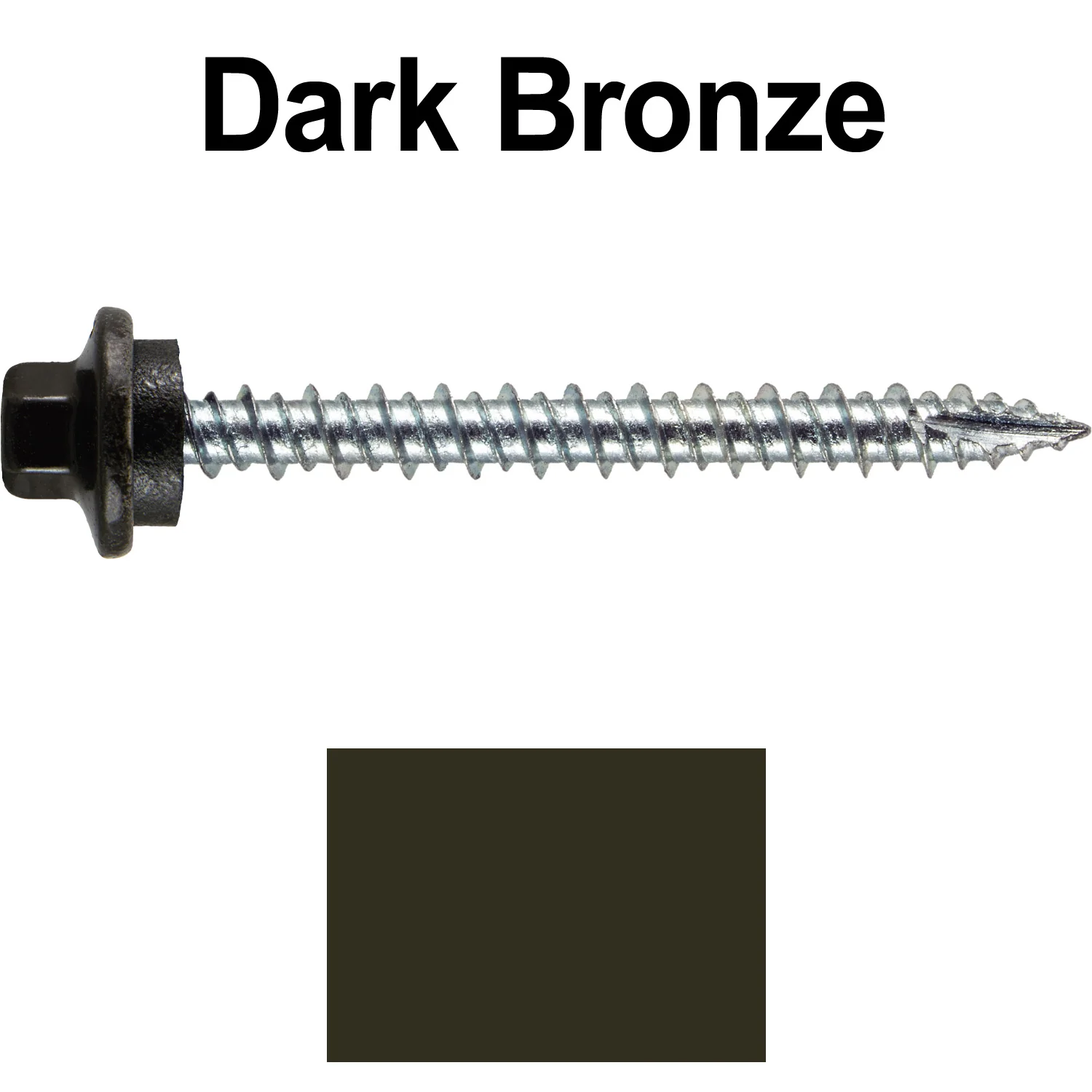 10 x 2” - STAINLESS HEX / ZINC Sheet Metal Roof Screw. Self starting metal to wood siding screws. EPDM washer. Colored head. - Image 29