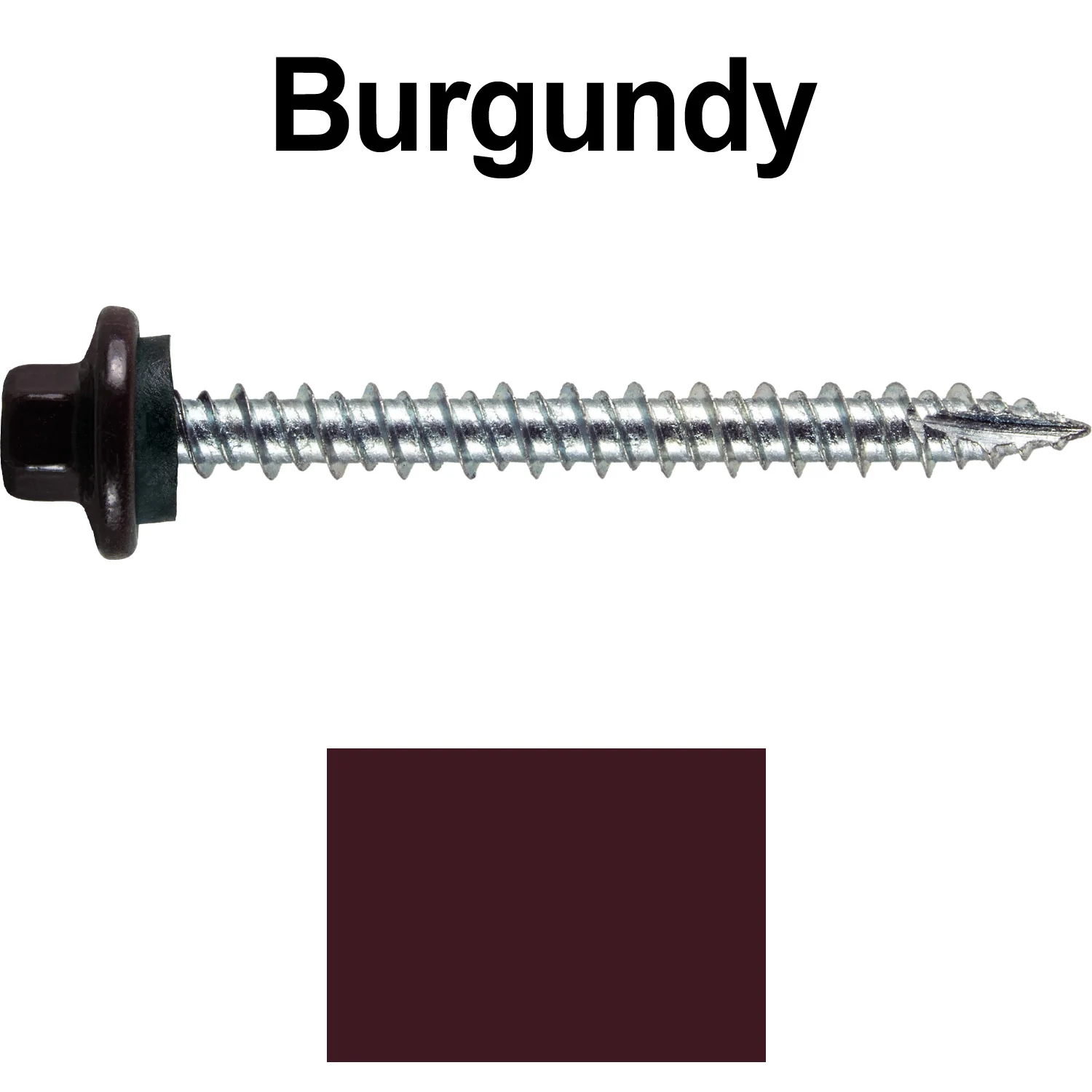 10 x 2” - STAINLESS HEX / ZINC Sheet Metal Roof Screw. Self starting metal to wood siding screws. EPDM washer. Colored head. - Image 36