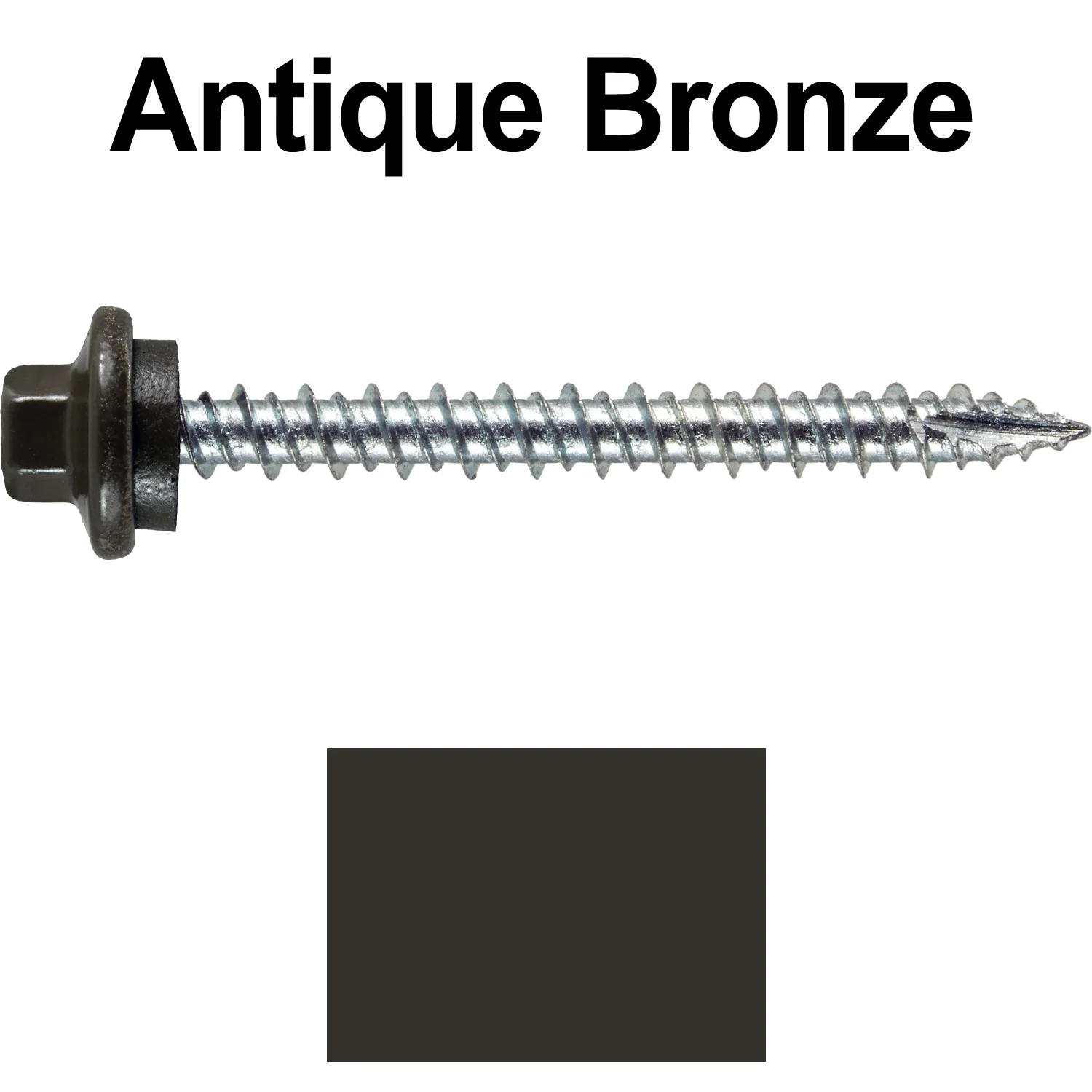 10 x 2” - STAINLESS HEX / ZINC Sheet Metal Roof Screw. Self starting metal to wood siding screws. EPDM washer. Colored head. - Image 49