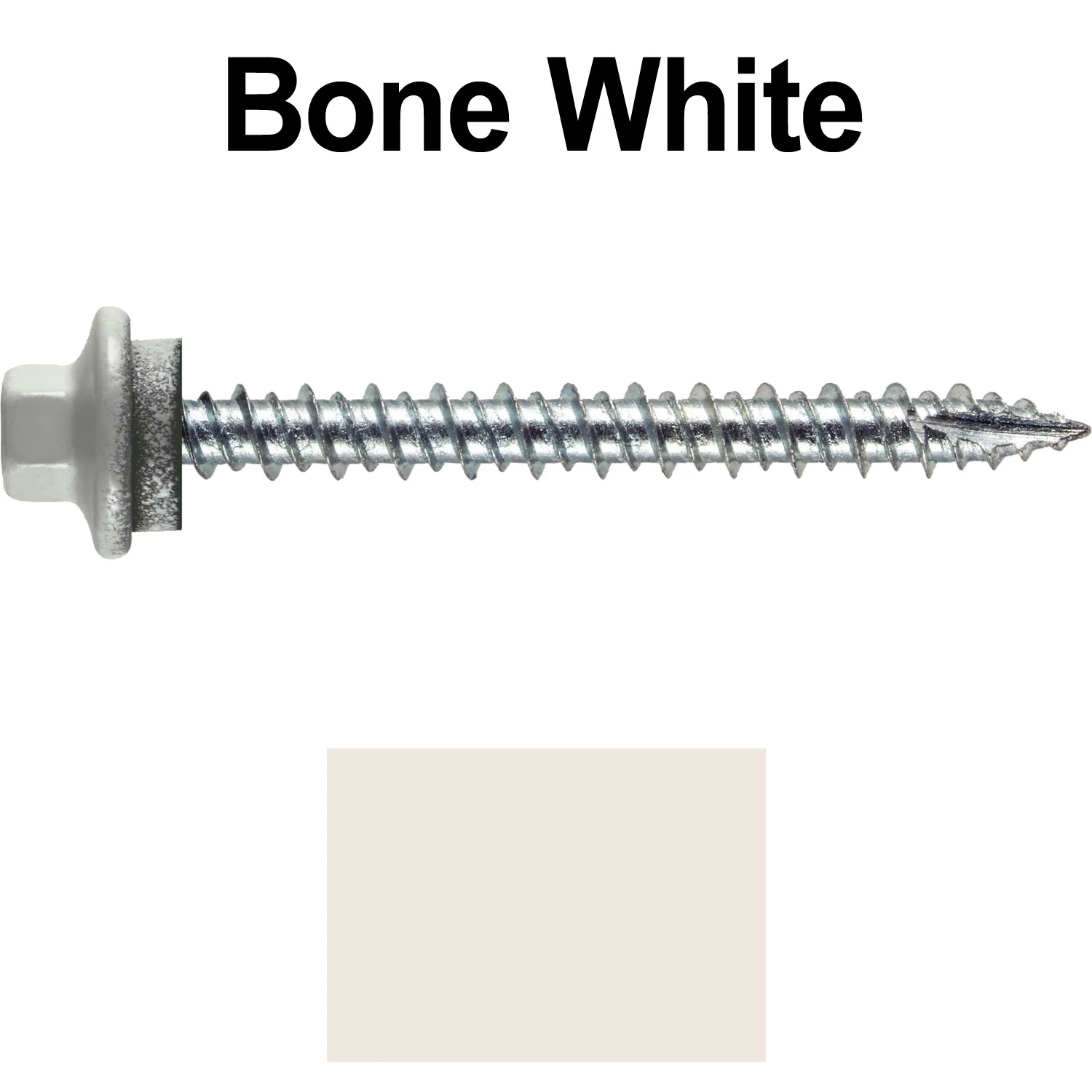 10 x 2” - STAINLESS HEX / ZINC Sheet Metal Roof Screw. Self starting metal to wood siding screws. EPDM washer. Colored head. - Image 56