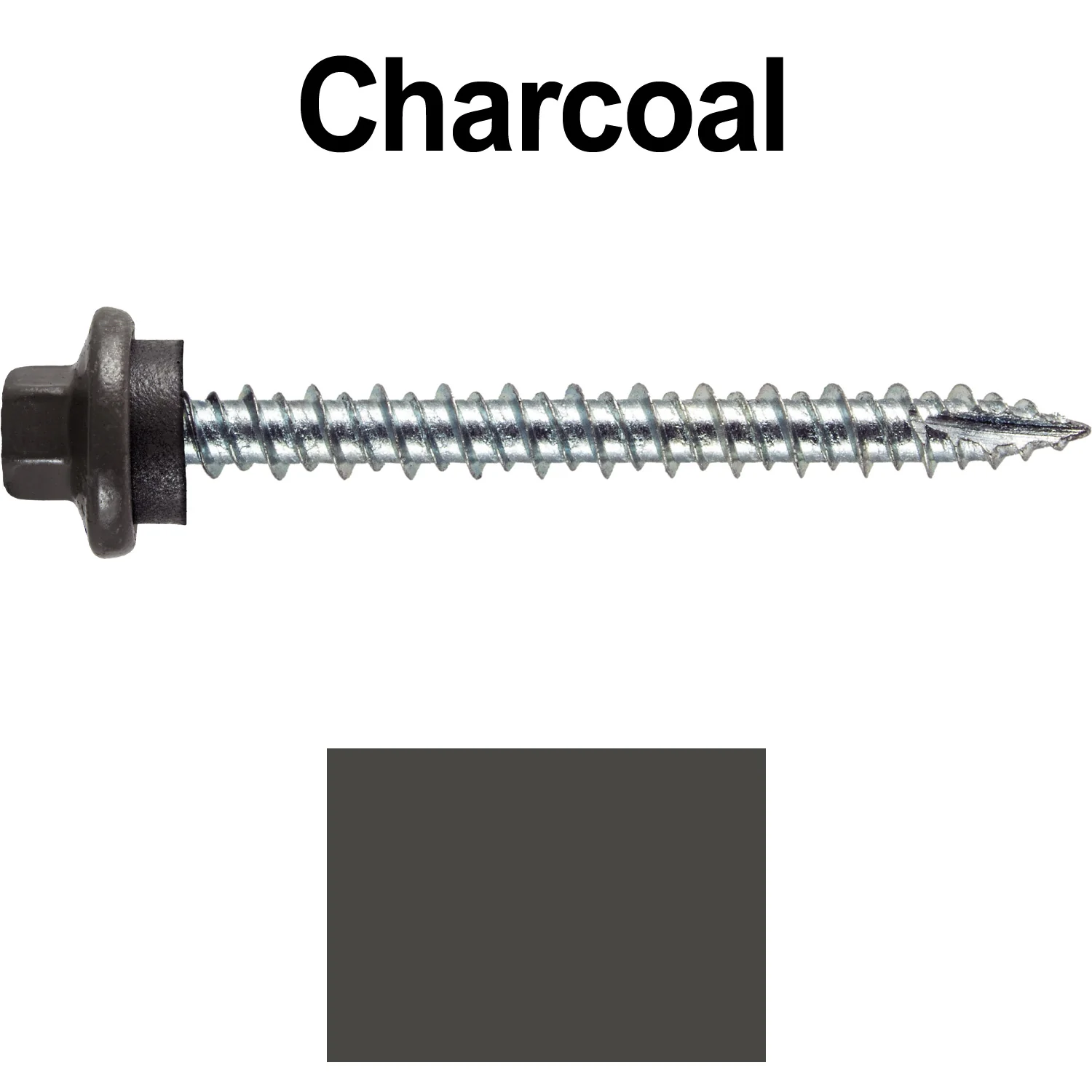 10 x 2” - STAINLESS HEX / ZINC Sheet Metal Roof Screw. Self starting metal to wood siding screws. EPDM washer. Colored head. - Image 65