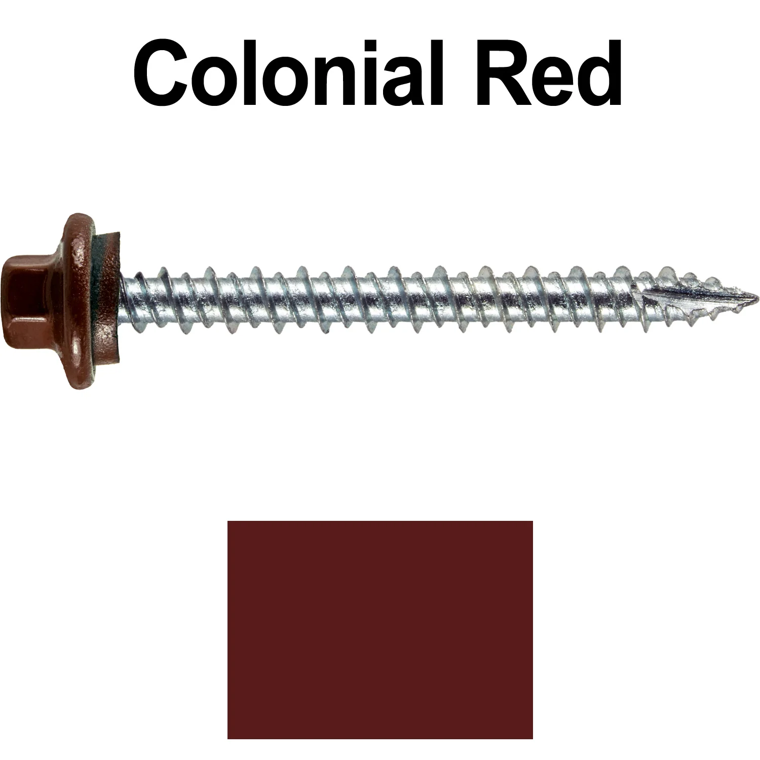 10 x 2” - STAINLESS HEX / ZINC Sheet Metal Roof Screw. Self starting metal to wood siding screws. EPDM washer. Colored head. - Image 70