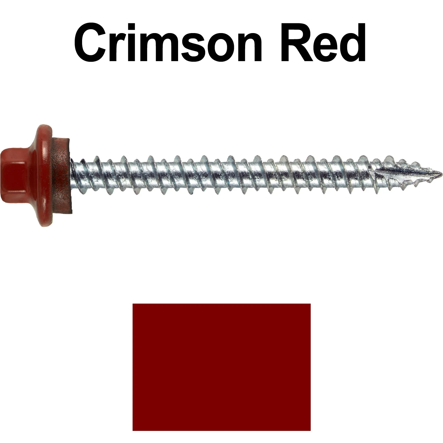 10 x 2” - STAINLESS HEX / ZINC Sheet Metal Roof Screw. Self starting metal to wood siding screws. EPDM washer. Colored head. - Image 73