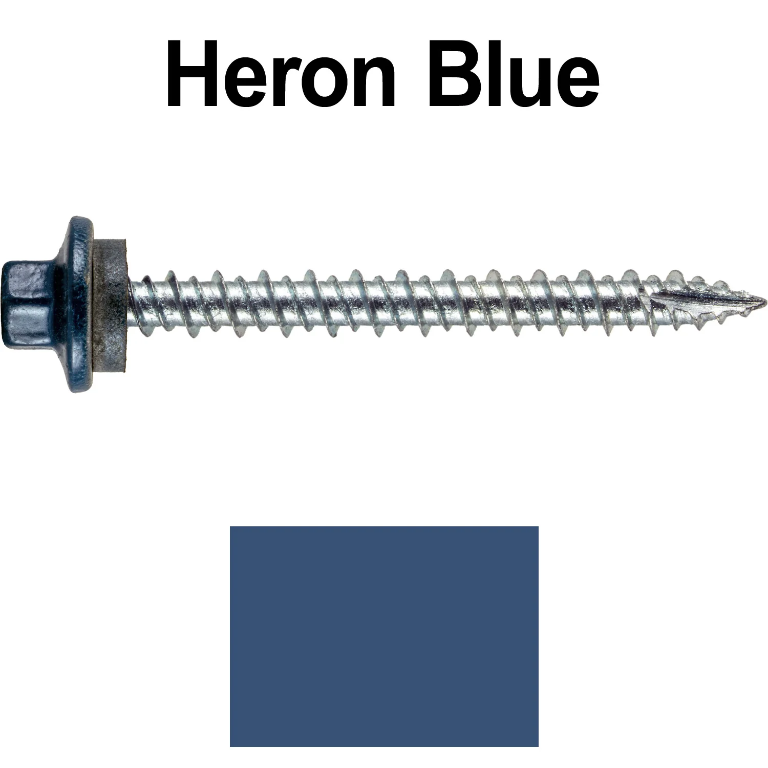 10 x 2” - STAINLESS HEX / ZINC Sheet Metal Roof Screw. Self starting metal to wood siding screws. EPDM washer. Colored head. - Image 94
