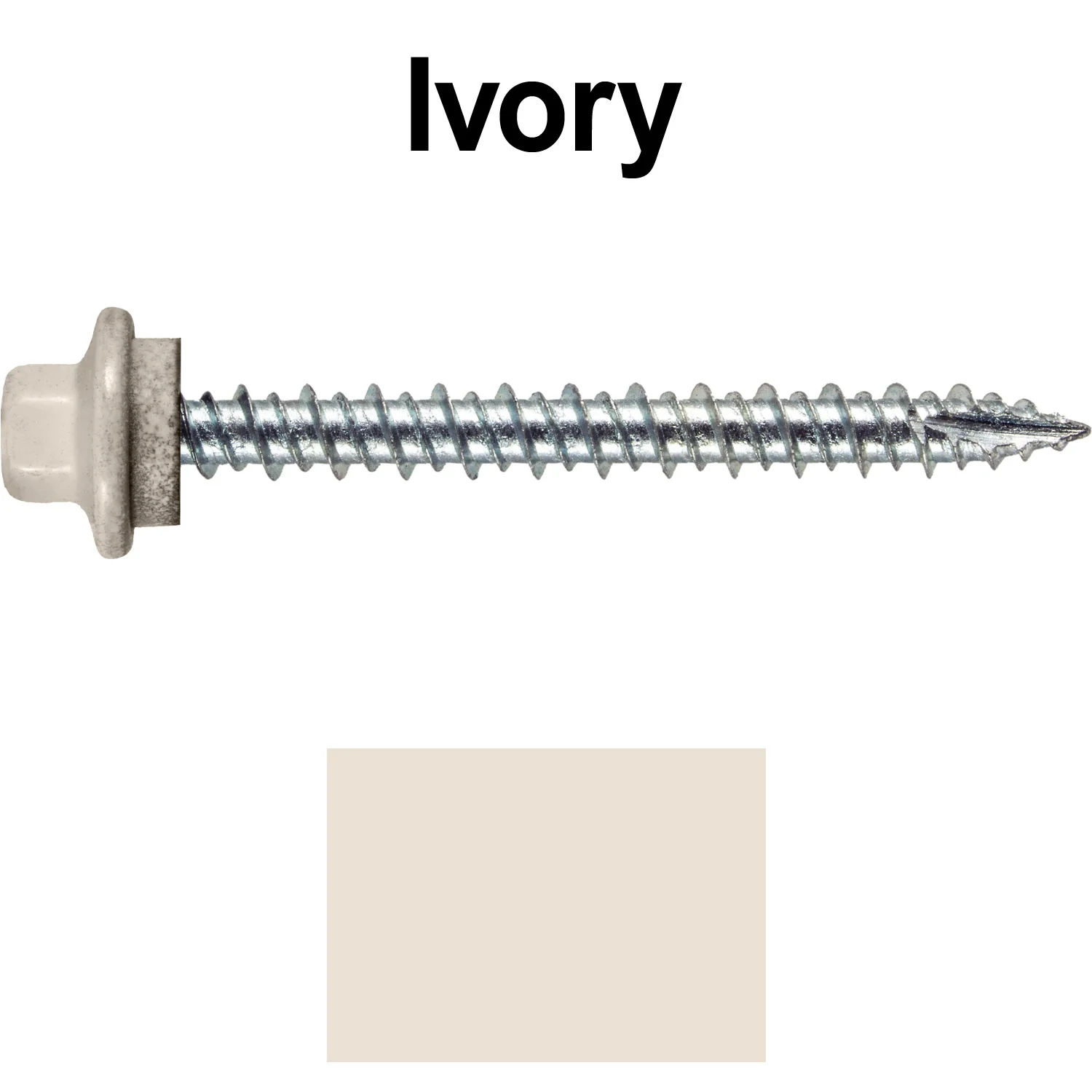 10 x 2” - STAINLESS HEX / ZINC Sheet Metal Roof Screw. Self starting metal to wood siding screws. EPDM washer. Colored head. - Image 95
