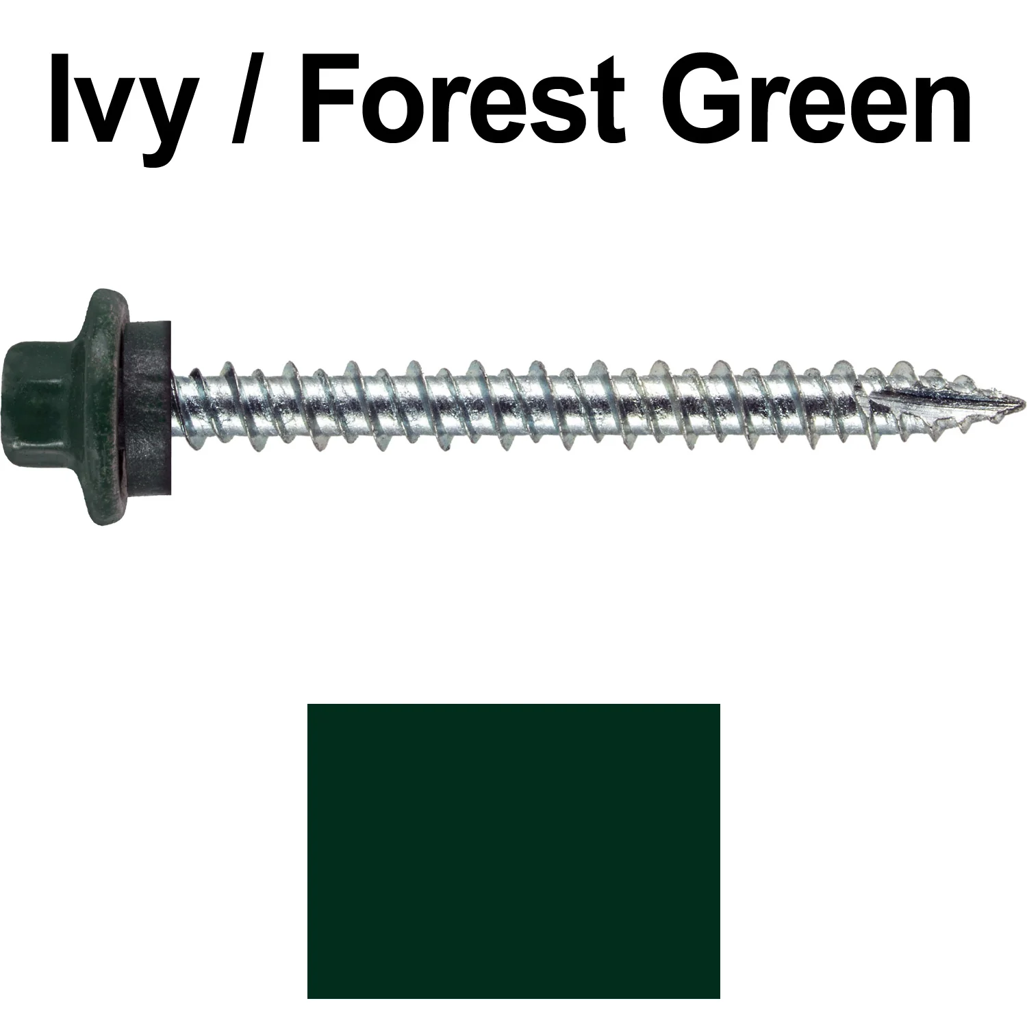 10 x 2” - STAINLESS HEX / ZINC Sheet Metal Roof Screw. Self starting metal to wood siding screws. EPDM washer. Colored head. - Image 98
