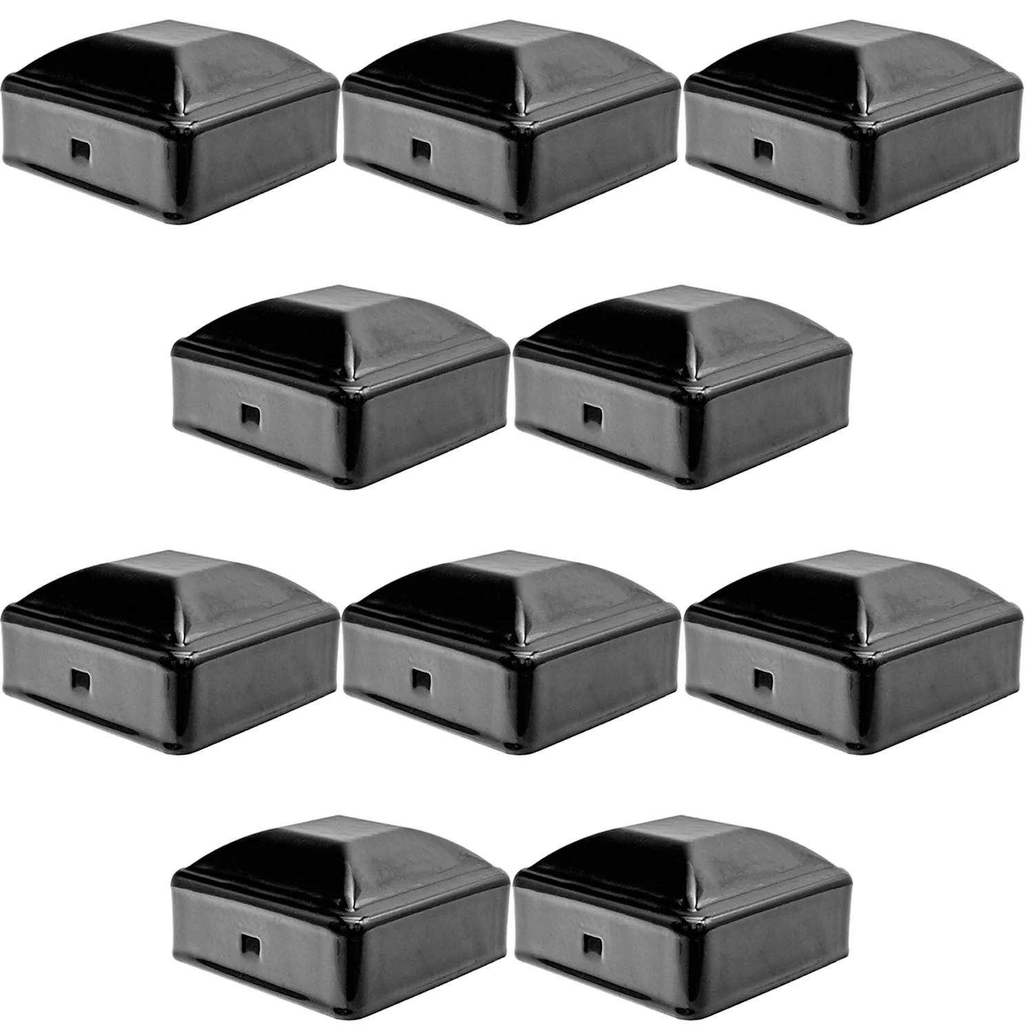Ornamental Iron Fence Post Caps for Wrought Iron Fences – Black Powder Coated Square Fence Post Caps (3 Sizes) - Image 4