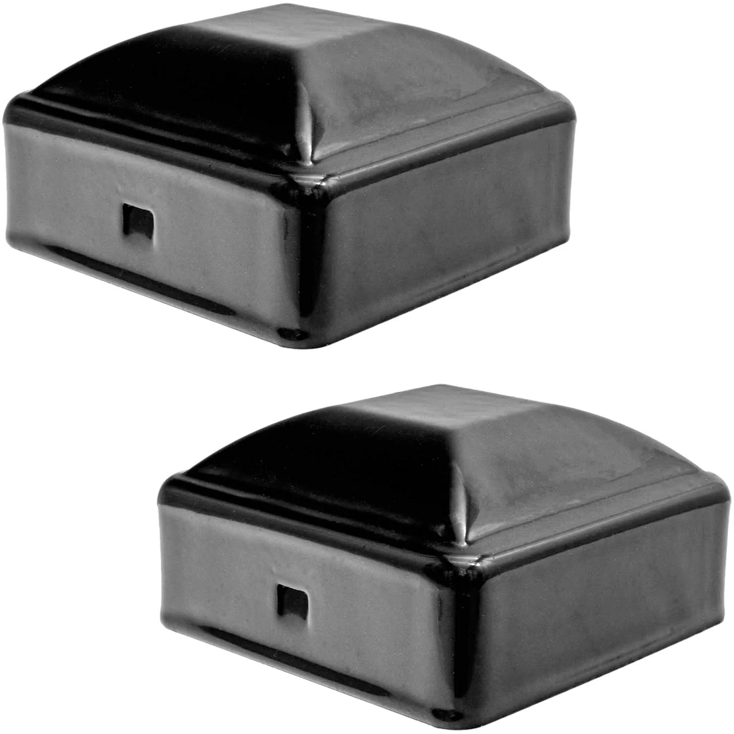 Ornamental Iron Fence Post Caps for Wrought Iron Fences – Black Powder Coated Square Fence Post Caps (3 Sizes) - Image 9